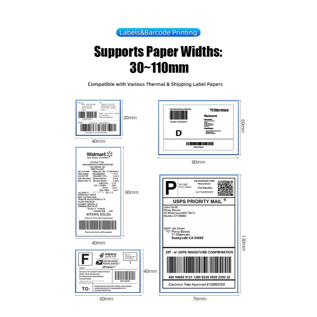VOZY T5/T6/T7/T11 Waybill Printer Cellphone Bluetooth USB Thermal Sticker A6 Shipping Label Printer