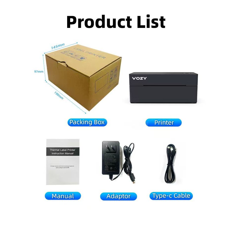 VOZY T5/T6/T7/T11 Waybill Printer Cellphone Bluetooth USB Thermal Sticker A6 Shipping Label Printer