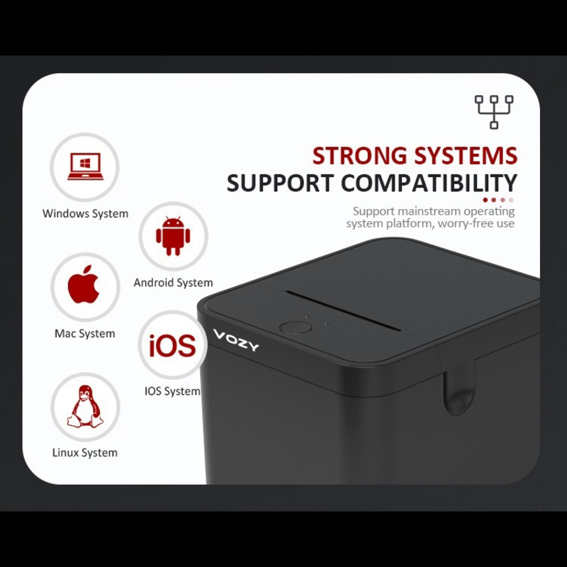 VOZY P50 58MM Thermal Receipt Printer Bluetooth+USB Thermal  Printer POS  Printer FREE 1Rolls Thermal Receipt Paper