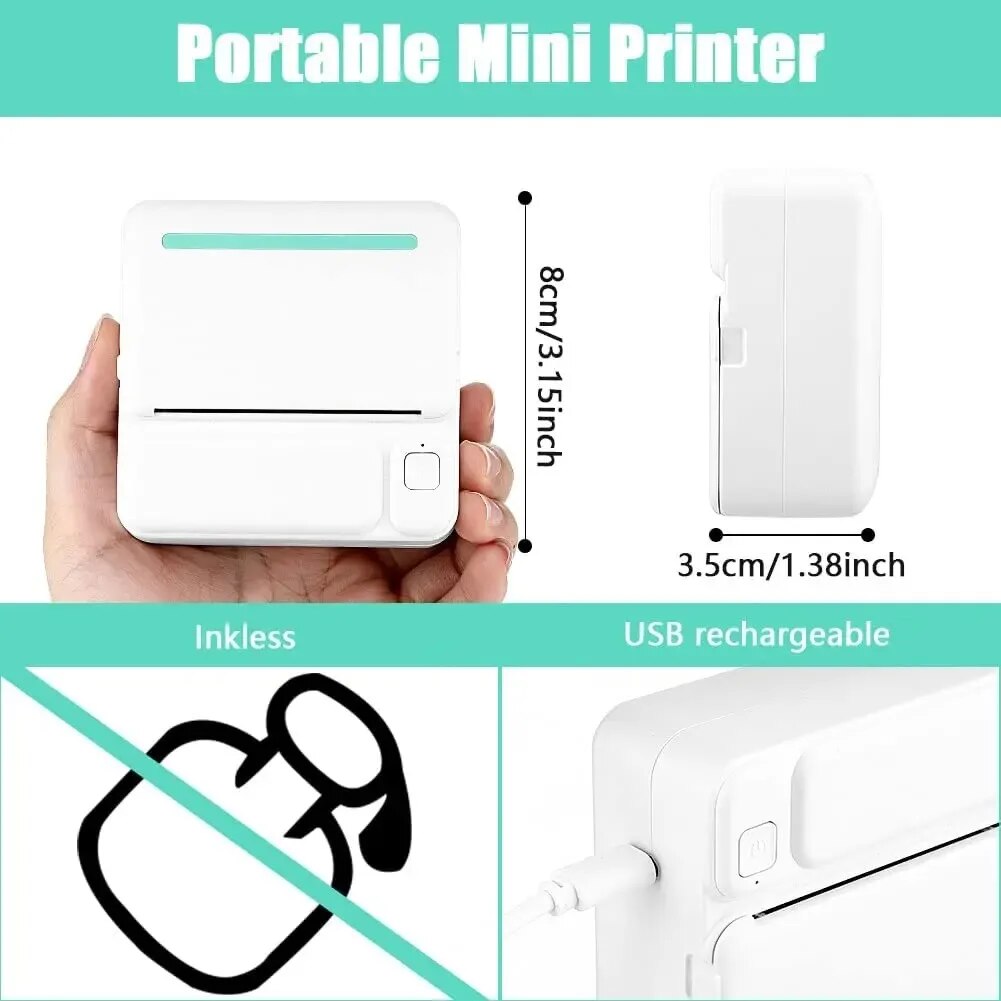 VOZY C19 Portable Mini Printer Wireless BT 200DPI Photo Label Memo Error Problem Print
