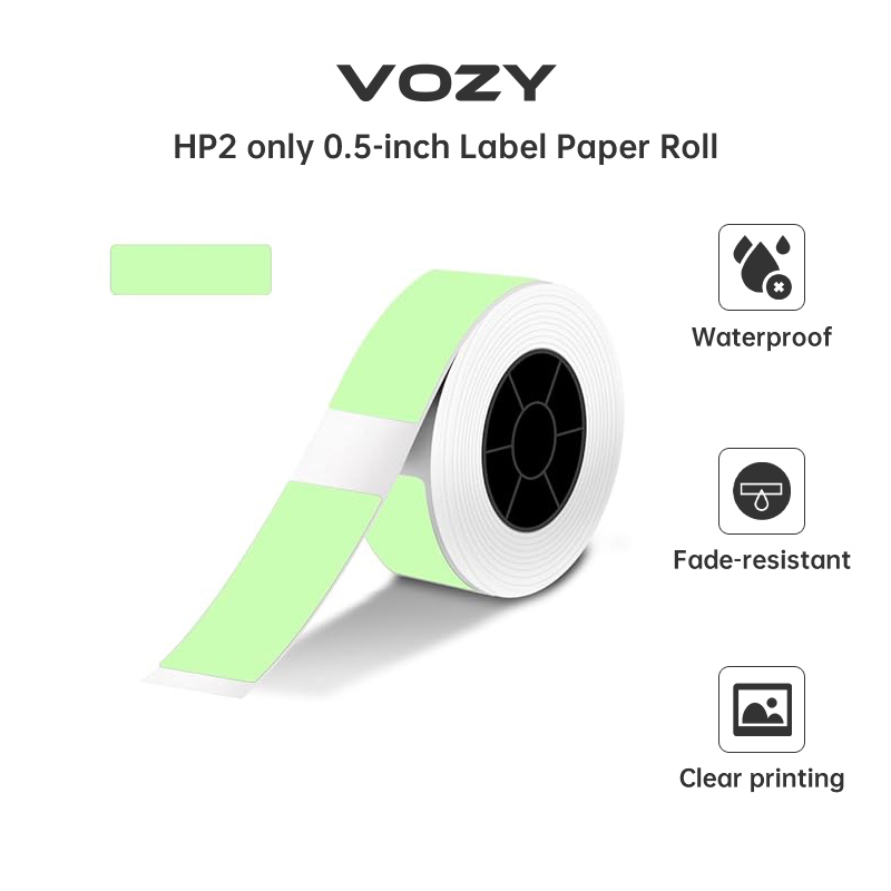 VOZY HP2 Label Paper Sticker self-adhesive Waterproof White Yellow Blue Red Green Labels For HP2 Label Printer