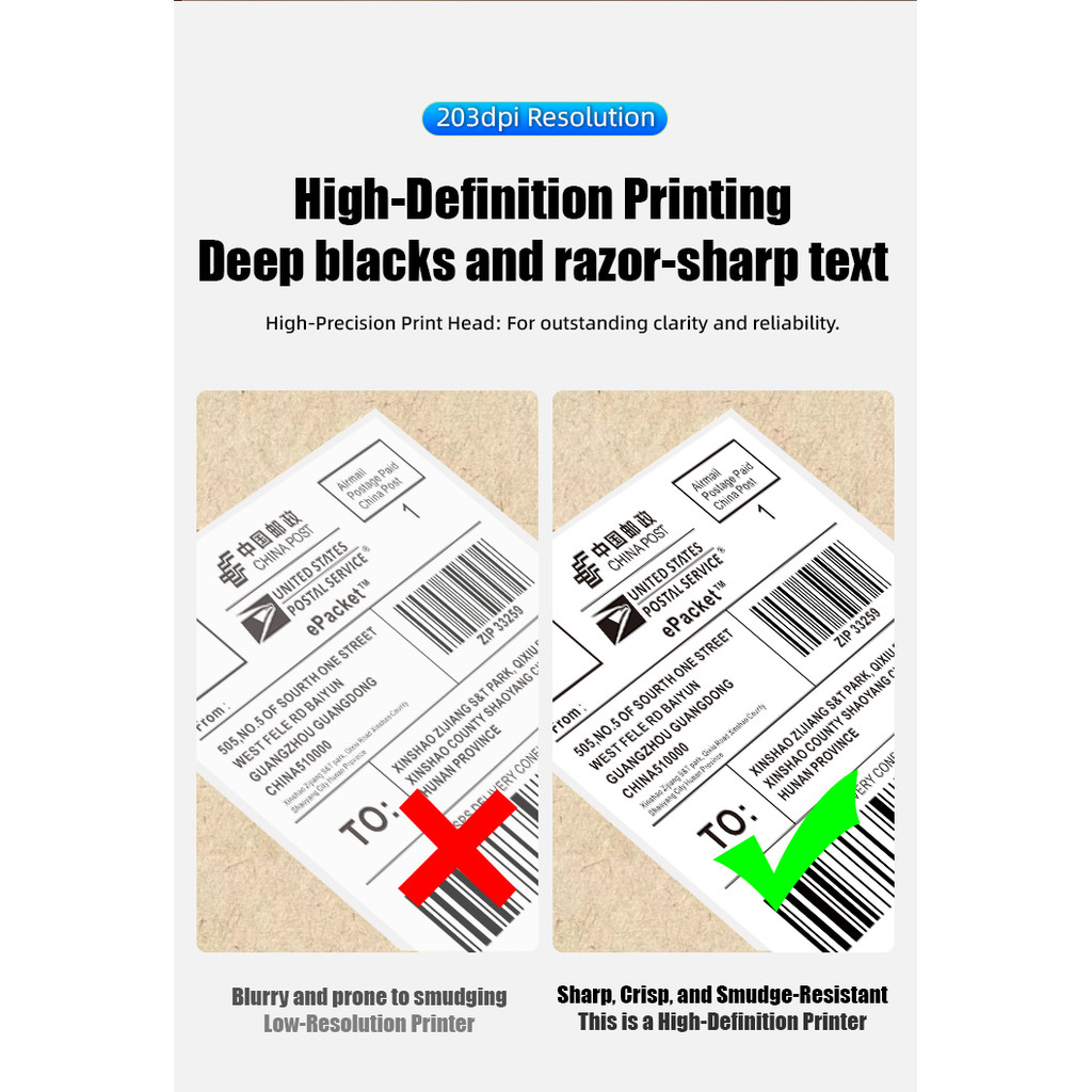 VOZY T5/T6/T7/T11 Waybill Printer Cellphone Bluetooth USB Thermal Sticker A6 Shipping Label Printer