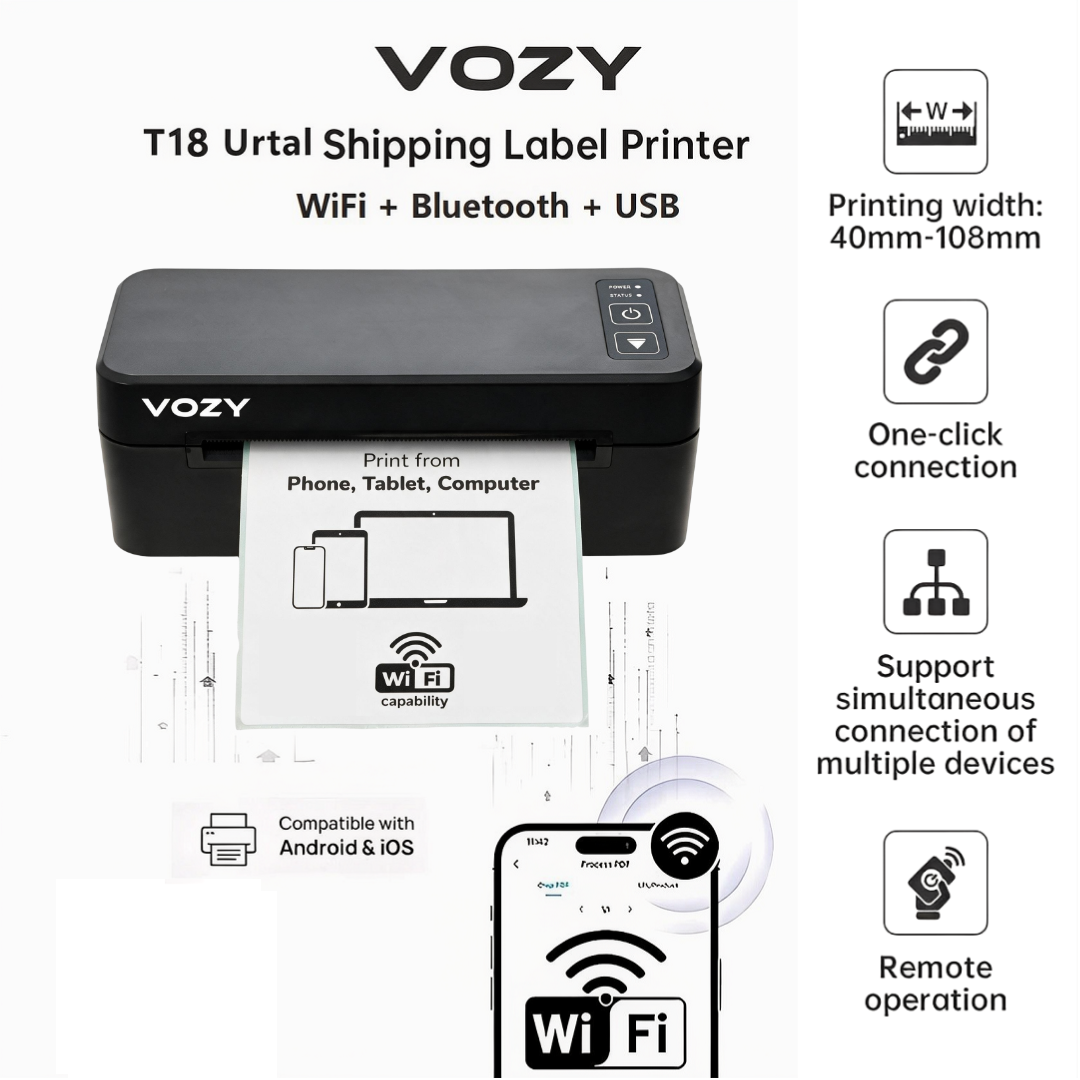 VOZY T5/T6/T7/T11 Waybill Printer Cellphone Bluetooth USB Thermal Sticker A6 Shipping Label Printer