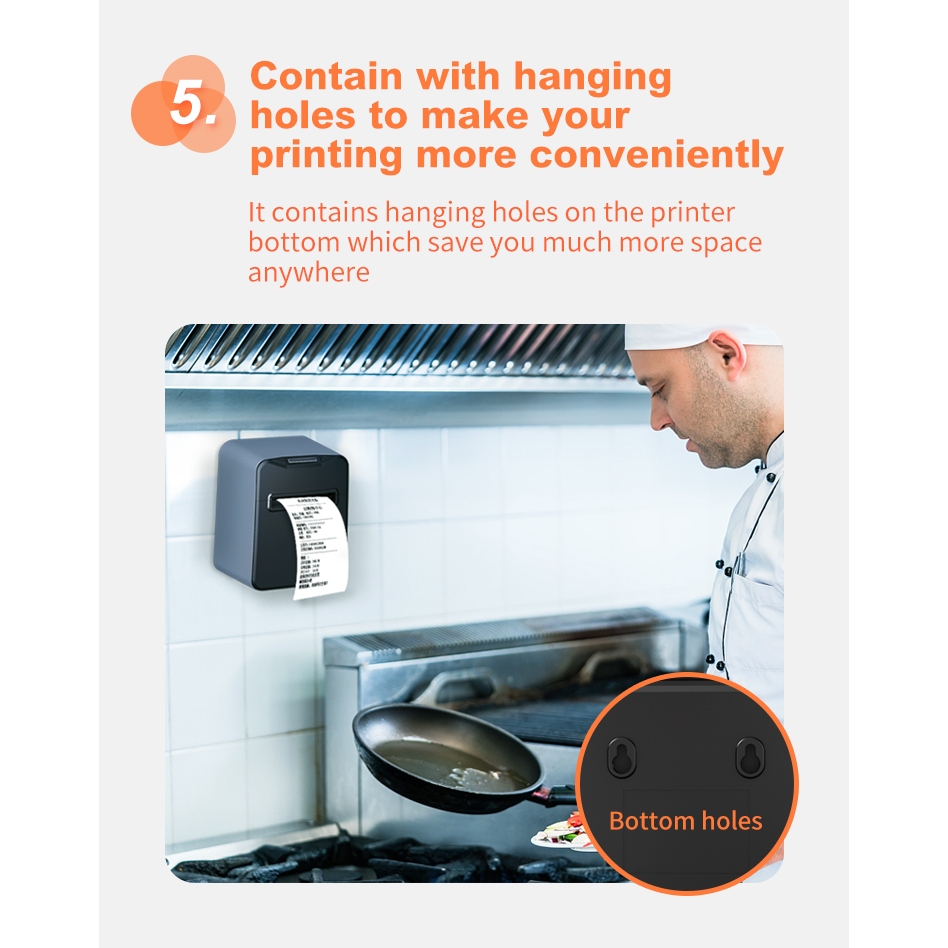 VOZY G80 80mm Receipt Printer Bluetooth + USB Thermal POS Printer Auto Cutting