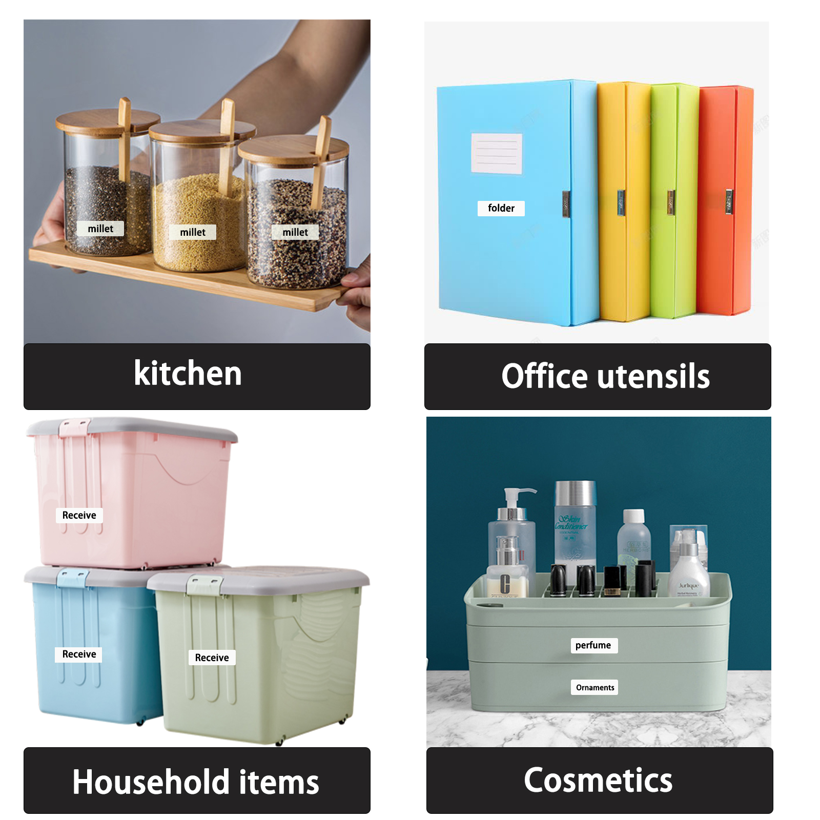 VOZY HP2 Label Paper Sticker self-adhesive Waterproof White Yellow Blue Red Green Labels For HP2 Label Printer