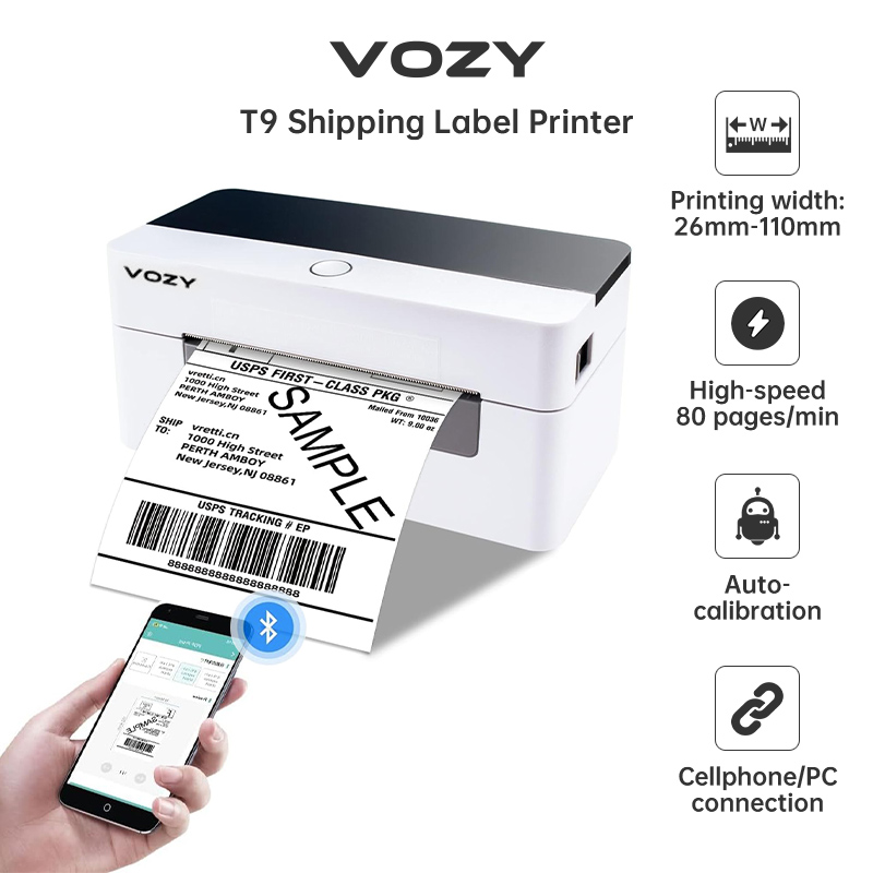 VOZY T9 Shipping Label Printer Thermal Printer Waybill Printer Barcode Printer Courier Label Printer