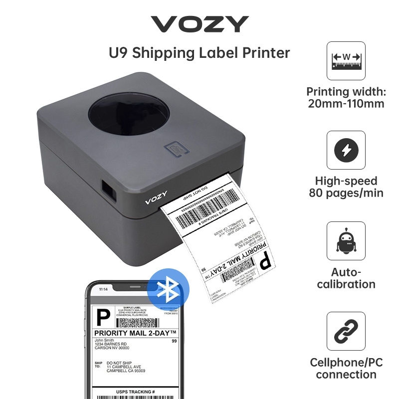 VOZY T5/T6/T7/T11 Waybill Printer Cellphone Bluetooth USB Thermal Sticker A6 Shipping Label Printer