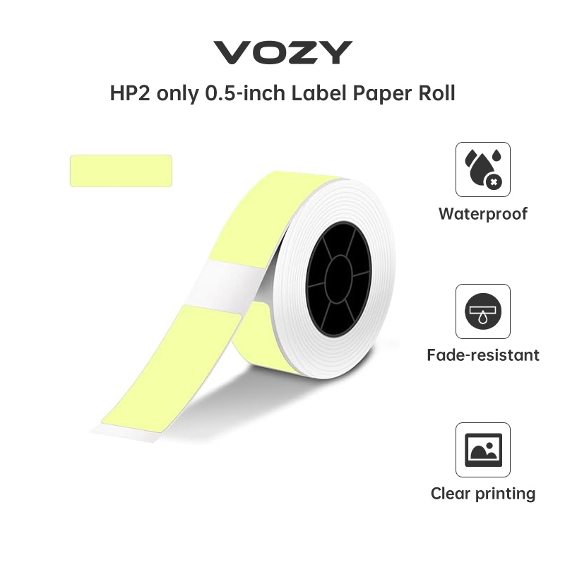 VOZY HP2 Label Paper Sticker self-adhesive Waterproof White Yellow Blue Red Green Labels For HP2 Label Printer