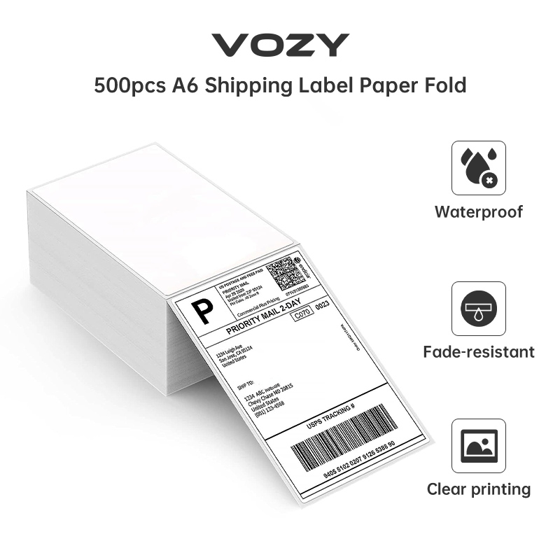 500pcs  Waybill Thermal Sticker Stack A6 Express Courier Waybill