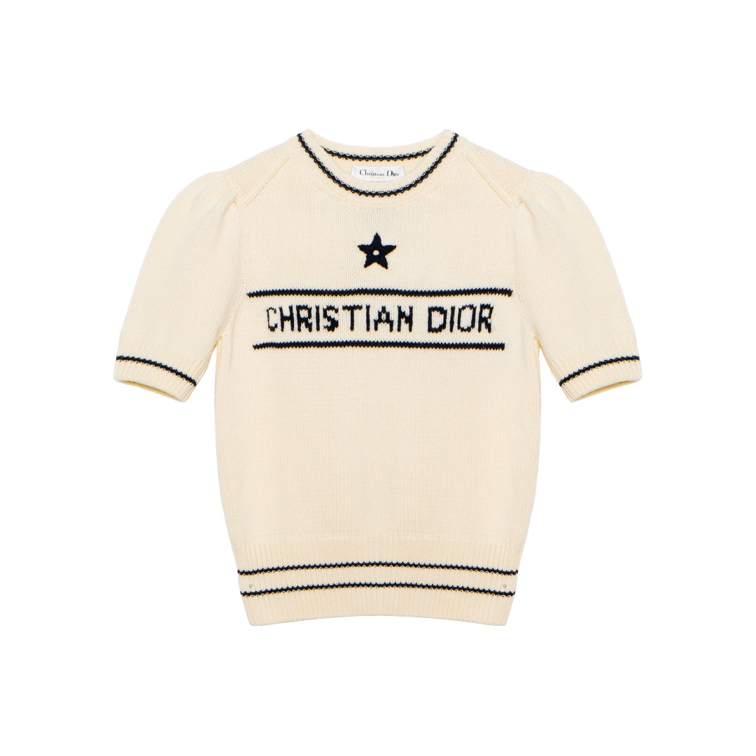 DIOR 羊絨字母短袖