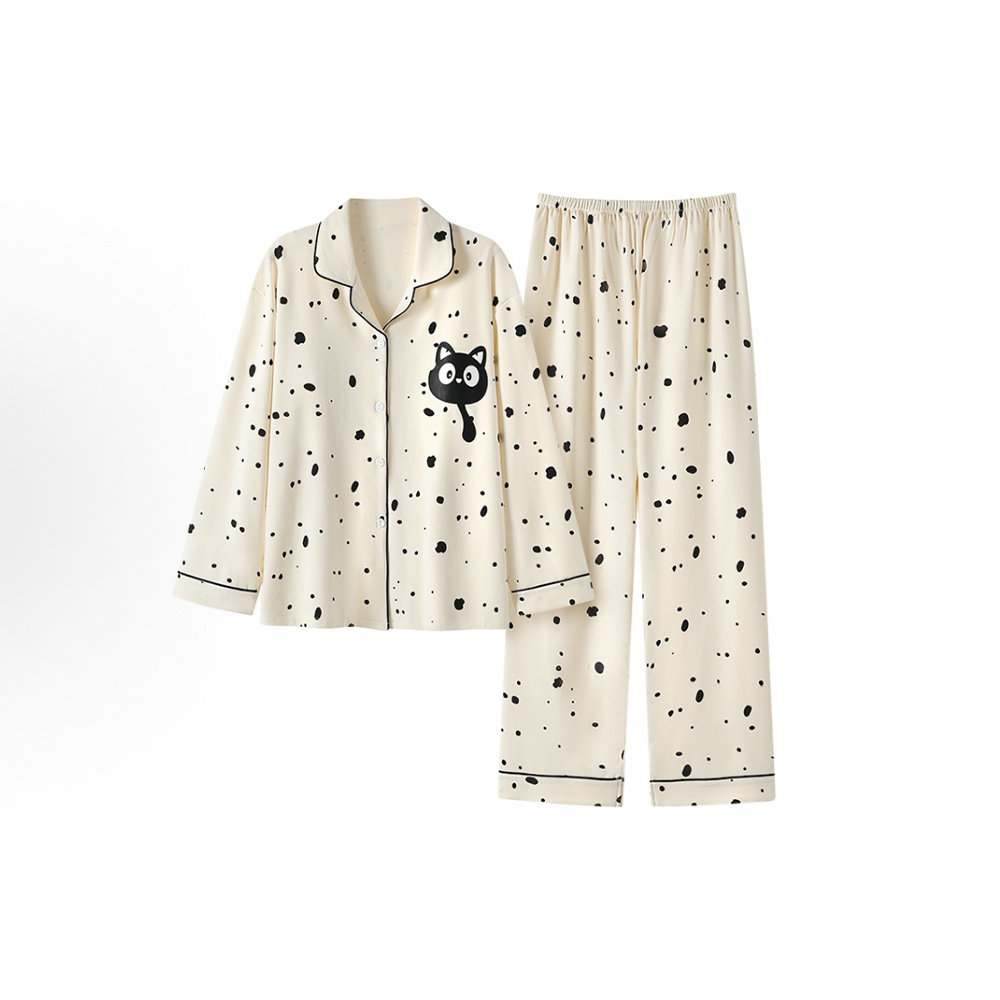 2025春秋季睡衣女款夏季三件純棉帶胸墊薄款短長袖秋冬家居服