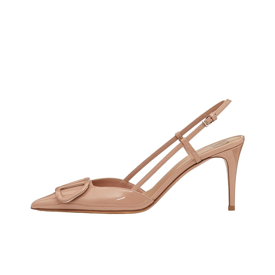 Valentino 漆皮后系帶高跟鞋