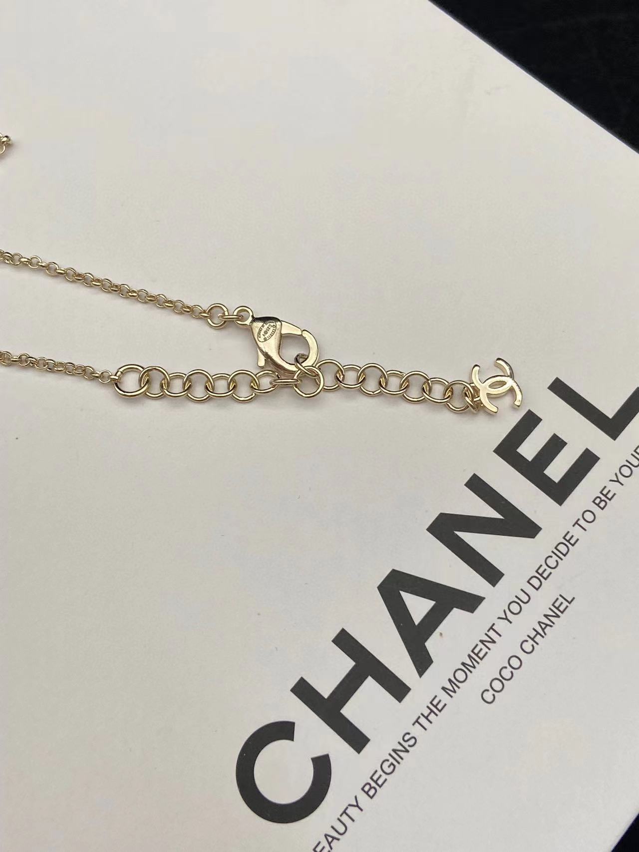 CHANE1 ピンク ダイヤモンド ダブル C ネックレス【50％割引+送料無料】