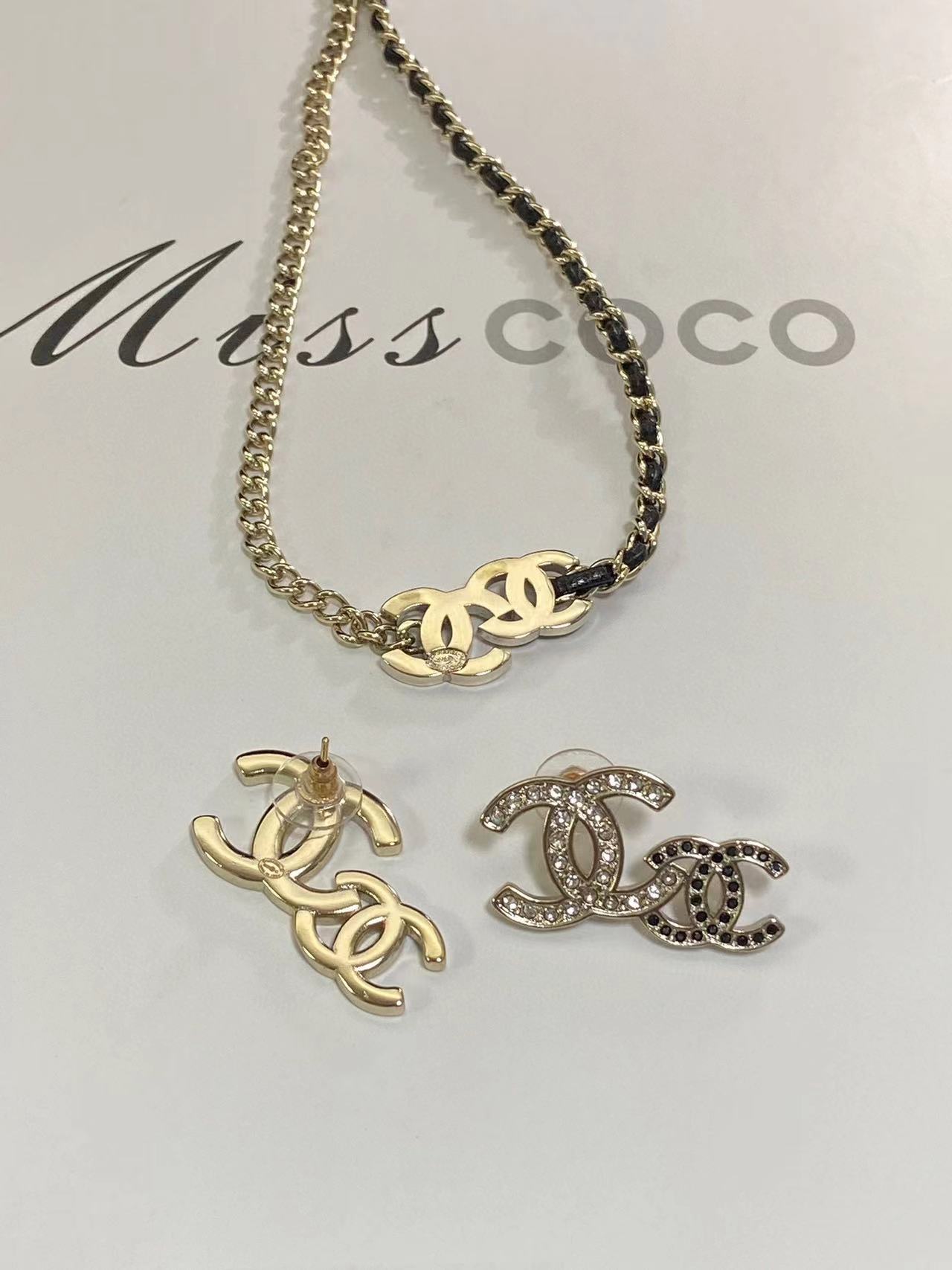 CHANE1 白黒ダイヤモンド ピアス+ネックレス 2点セット【50％割引+送料無料】