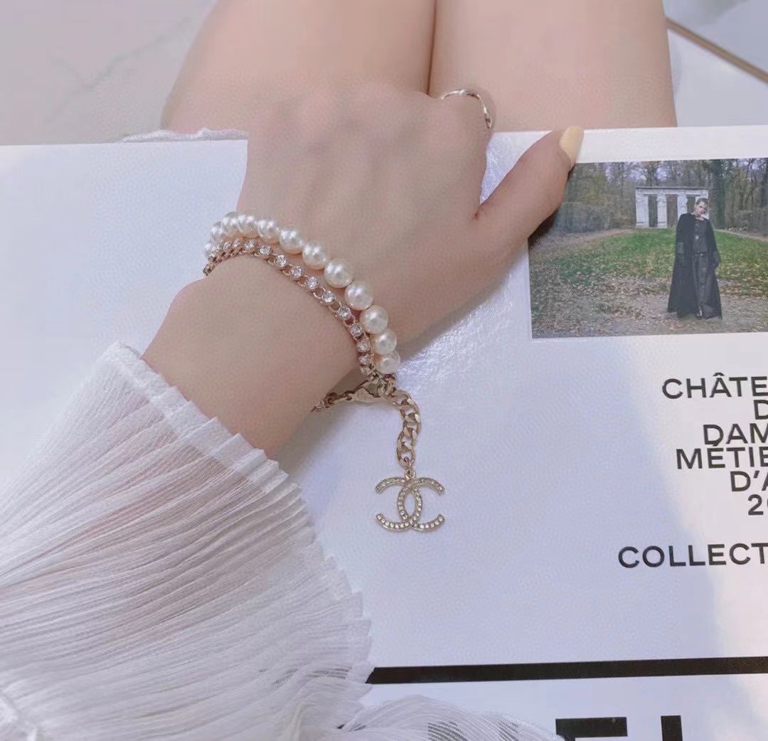 CHANE1 ダイヤモンドパールブレスレット【50％割引+送料無料】