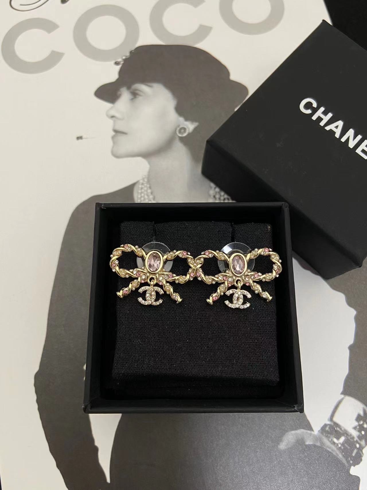 CHANE1 ボウ ダイヤモンド ピアス【50％割引+送料無料】