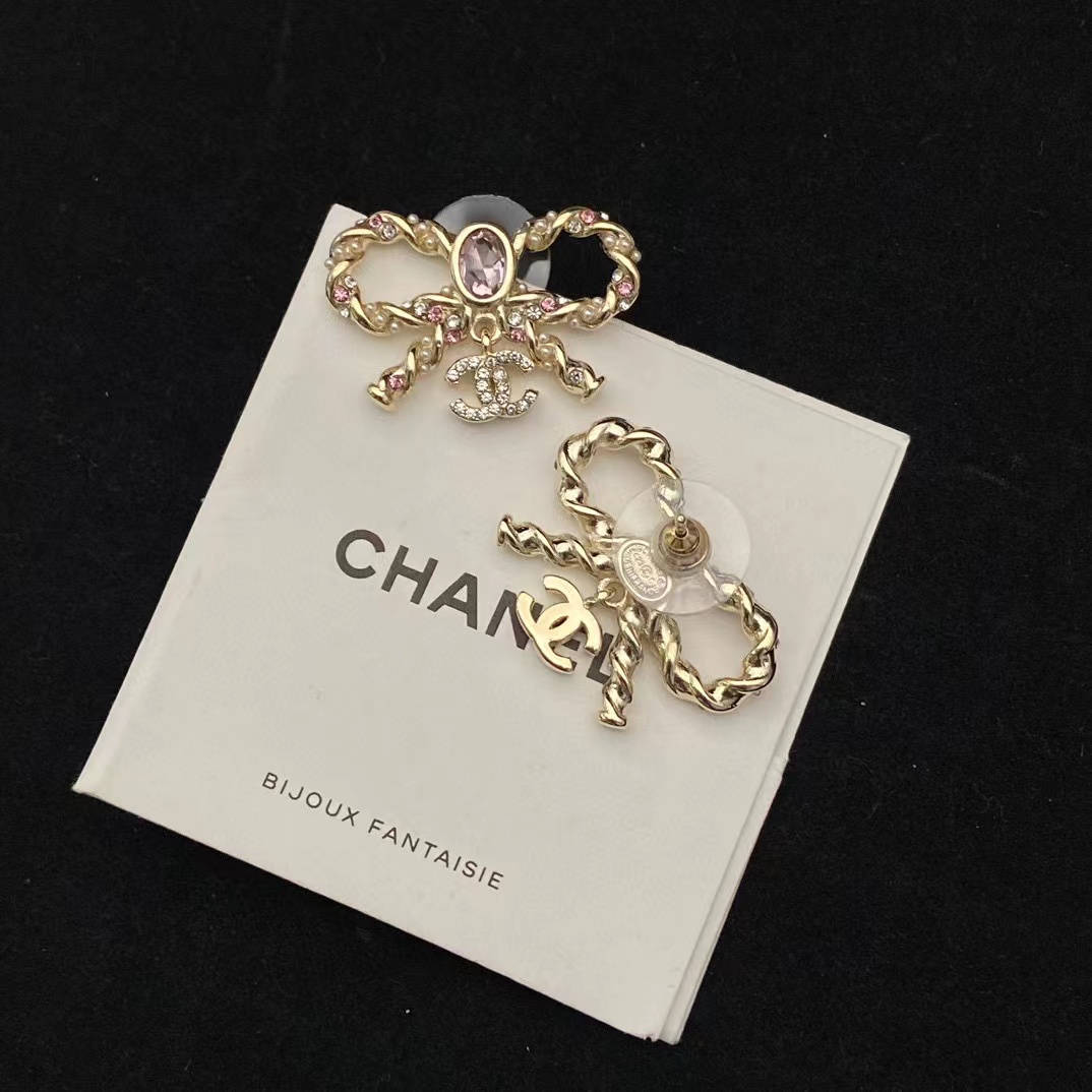 CHANE1 ボウ ダイヤモンド ピアス【50％割引+送料無料】