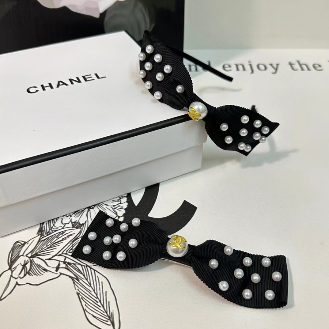 CHANE1 パールカチューシャとヘアピンの2点セット【50％割引+送料無料】