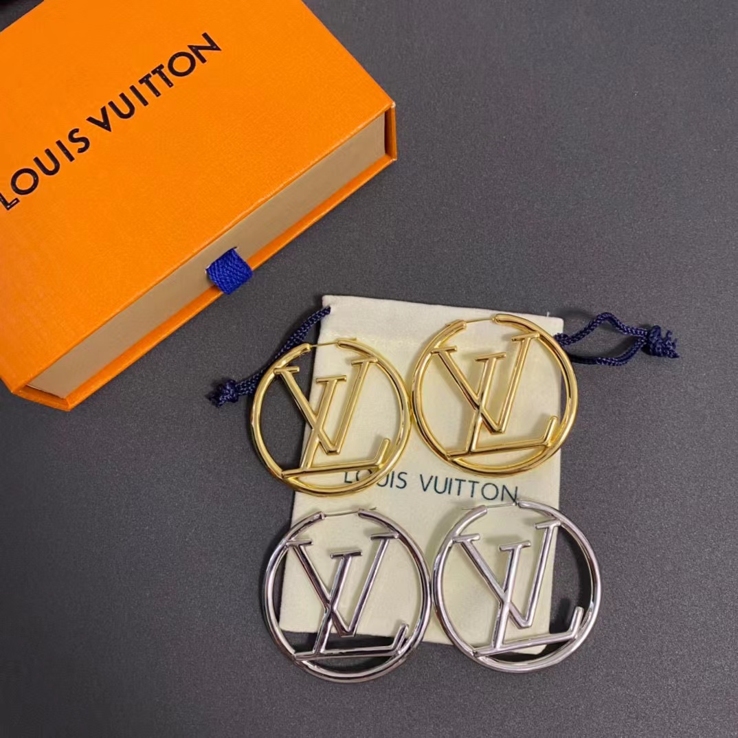 LV シンプルラウンドピアス【50%割引+送料無料】