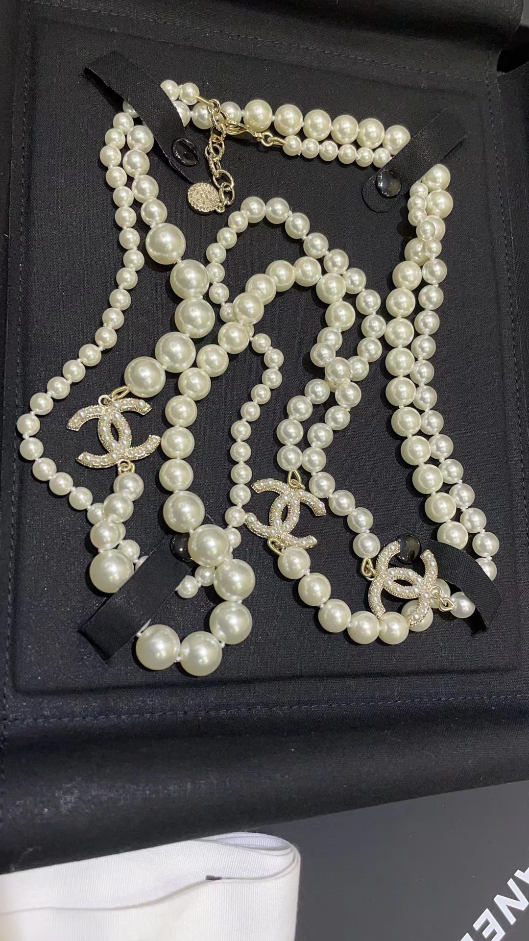 CHANE1 100周年記念ダブルCパールセーターチェーン【50％割引+送料無料】