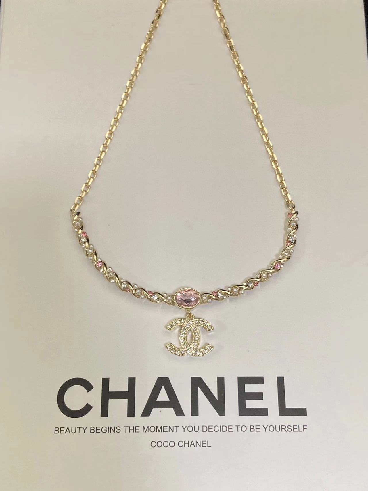 CHANE1 ピンク ダイヤモンド ツイスト ネックレス【 50％割引+送料無料】
