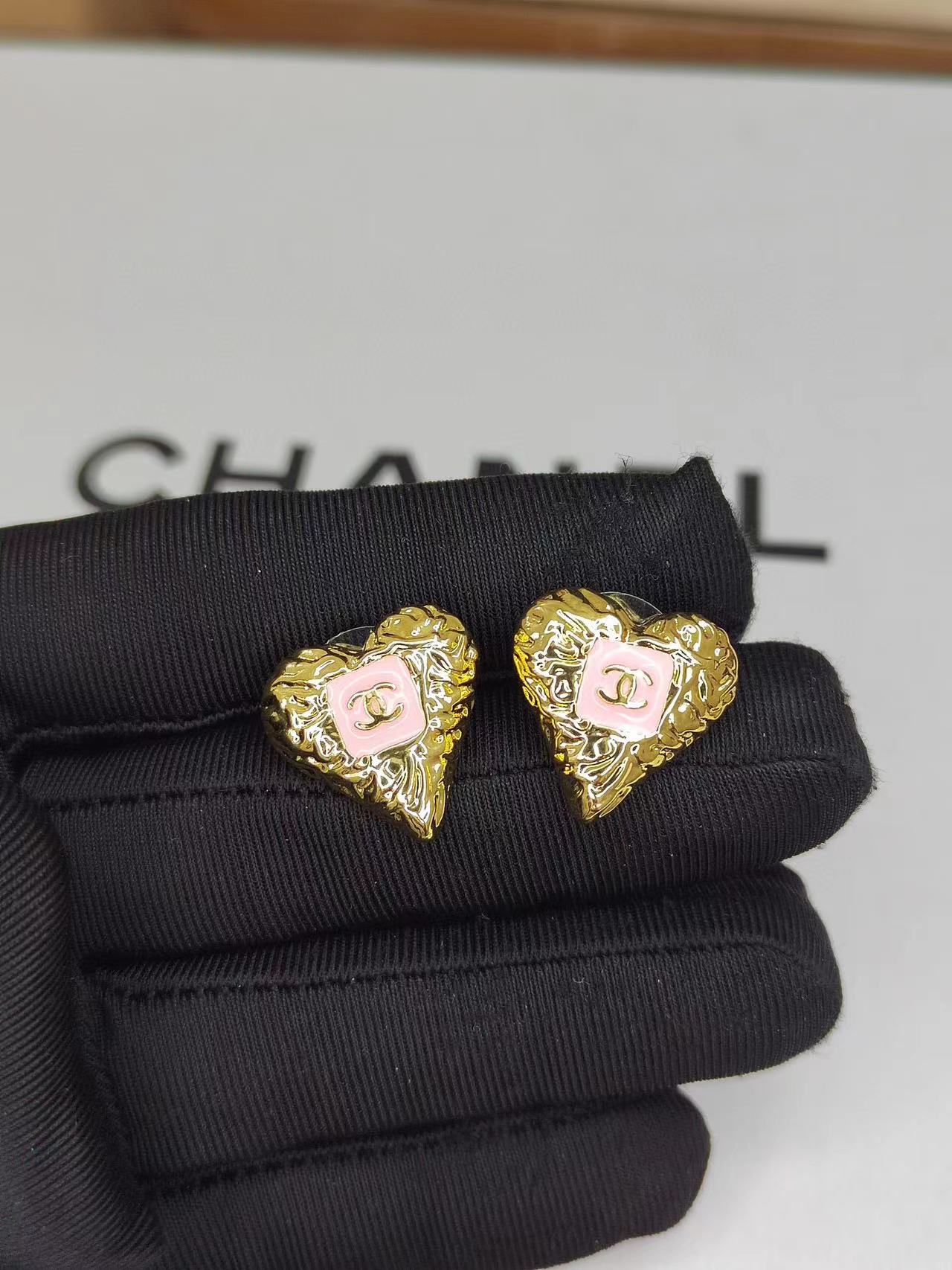 CHANE1 ハート ダブルC オイルドロップ ピアス【 50％割引+送料無料】