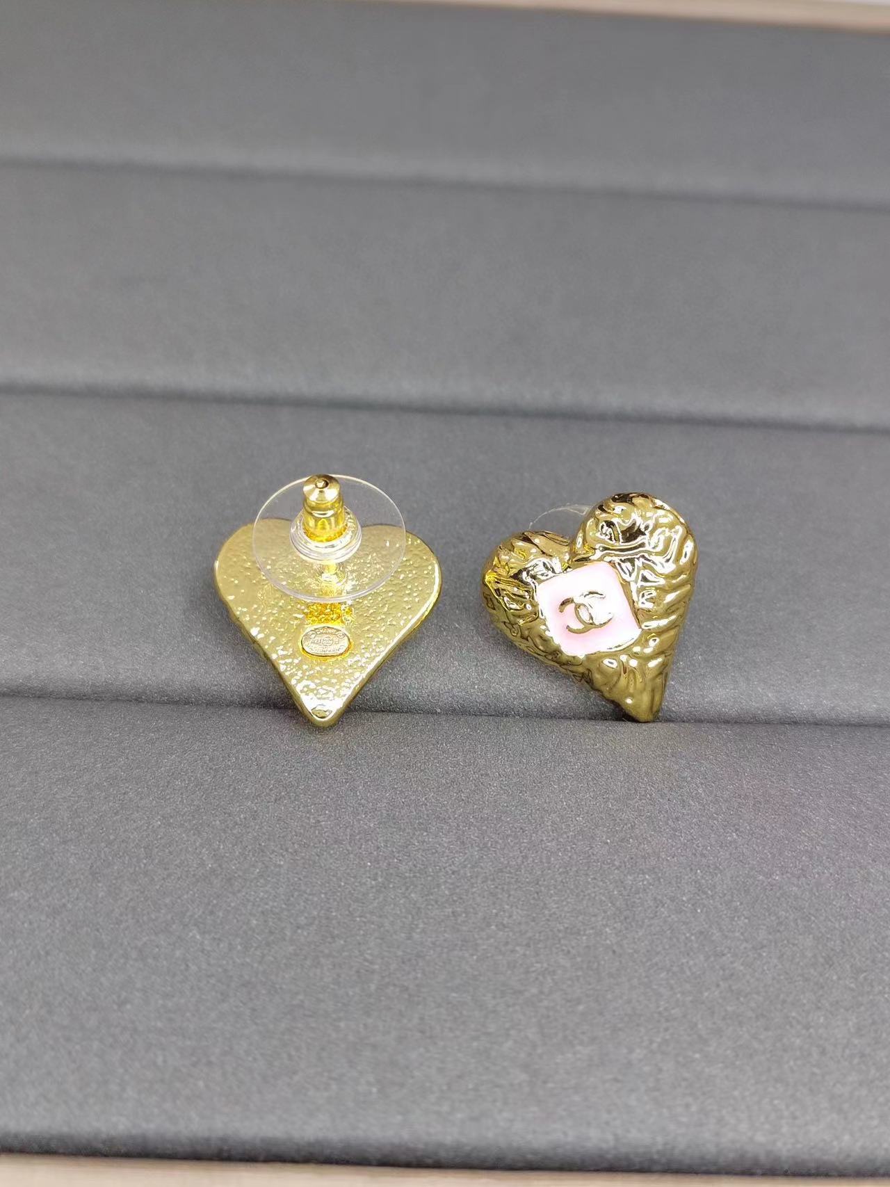 CHANE1 ハート ダブルC オイルドロップ ピアス【 50％割引+送料無料】