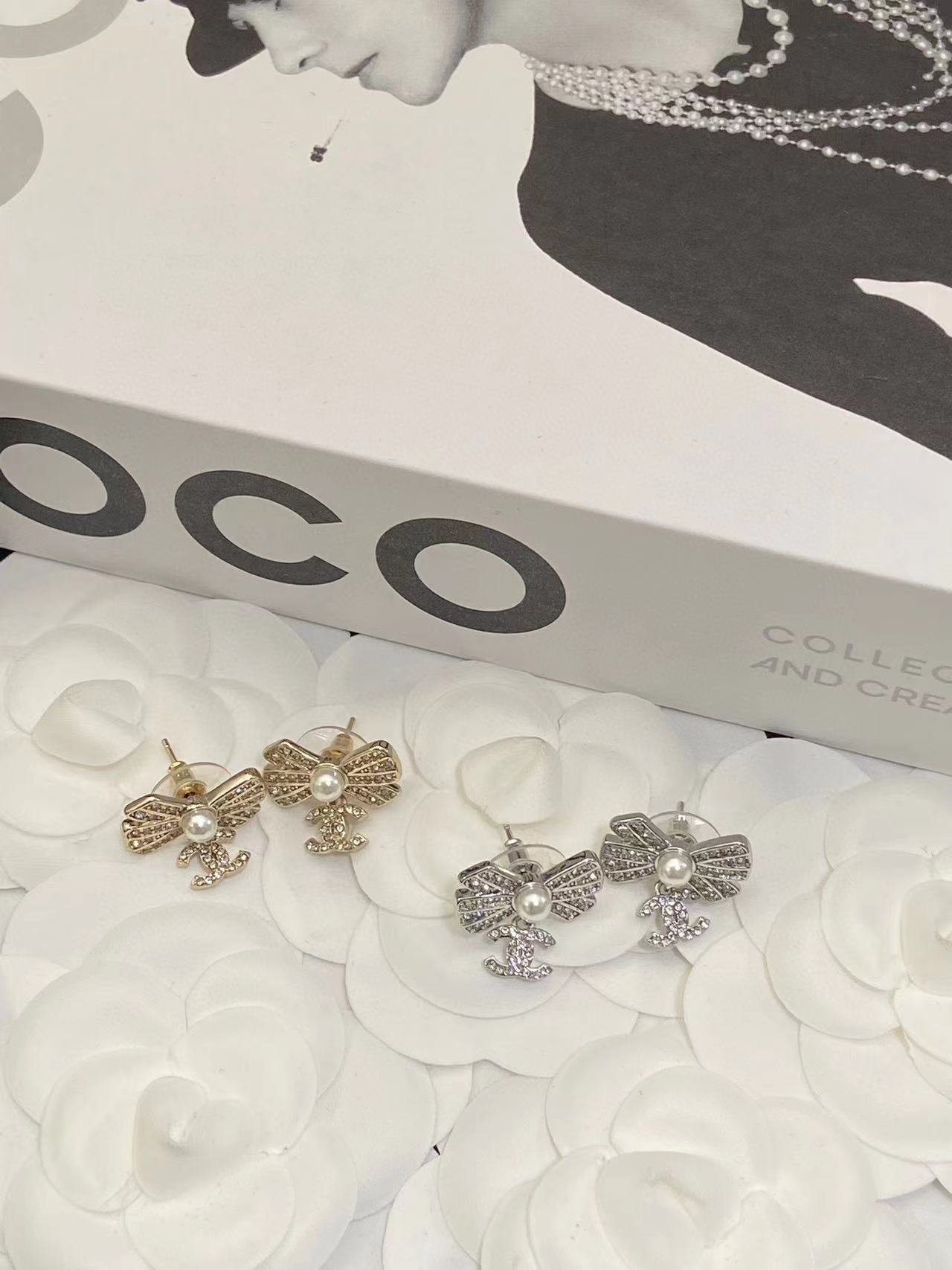 CHANE1 パールボウピアス【50％割引+送料無料】