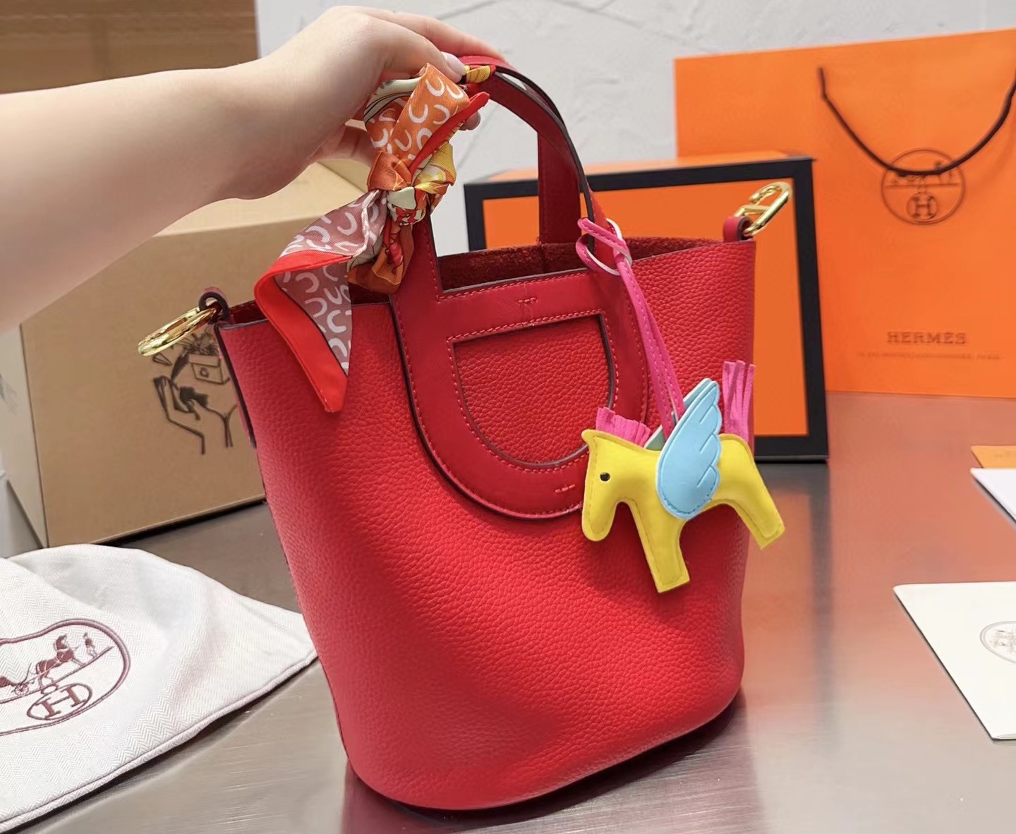 HERME5 豚鼻野菜かごハンドバッグ【50％割引+送料無料】
