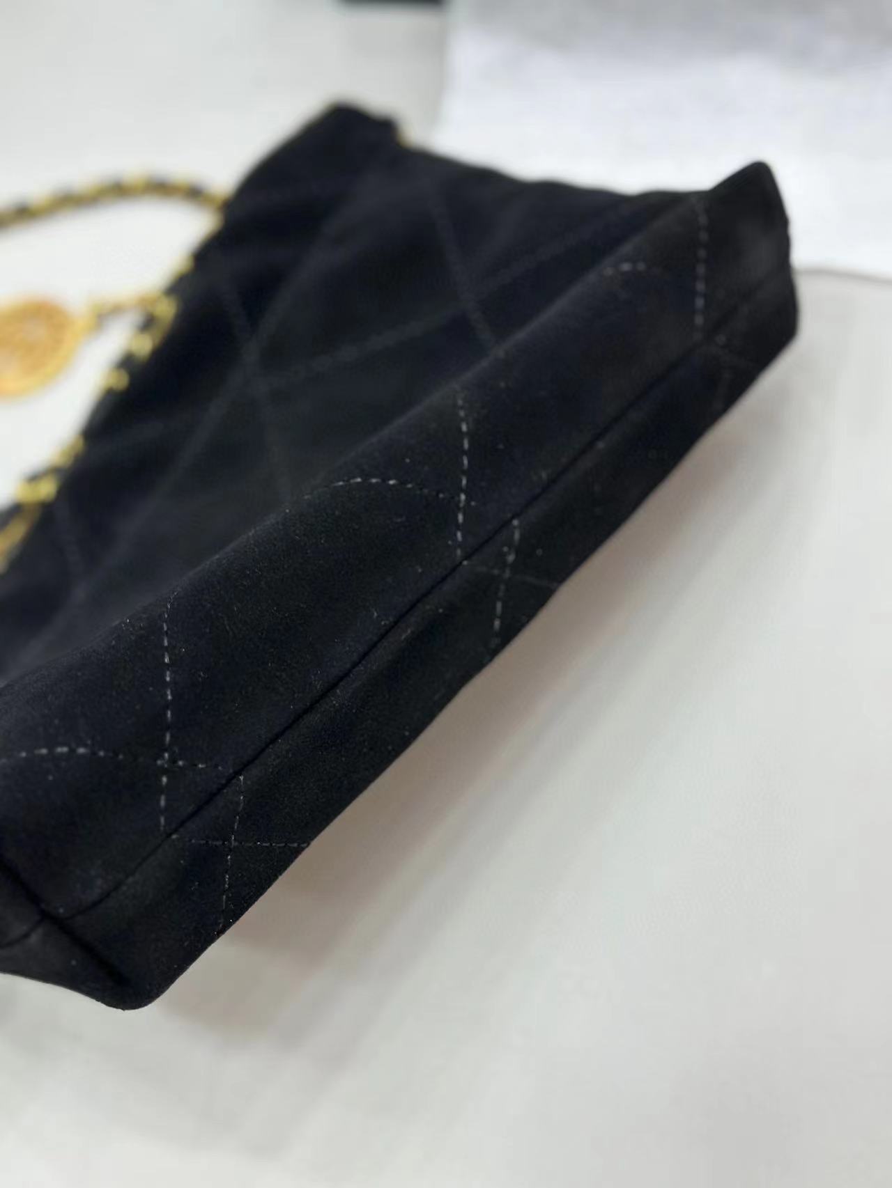 CHANE1 ヌバックレザー チェーン ショッピングバッグ【50％割引+送料無料】