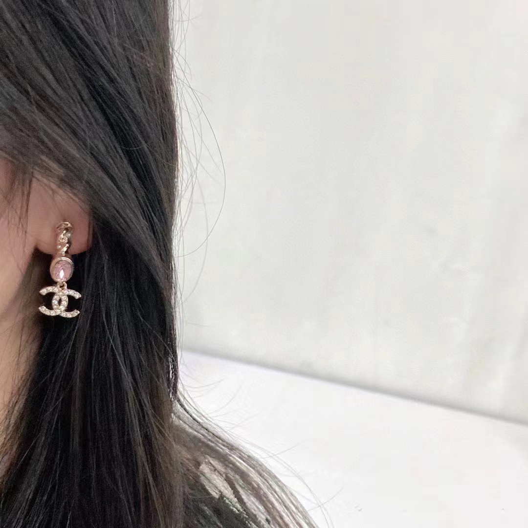 CHANE1 ダイヤモンド ダブルC ピアス【50％割引+送料無料】