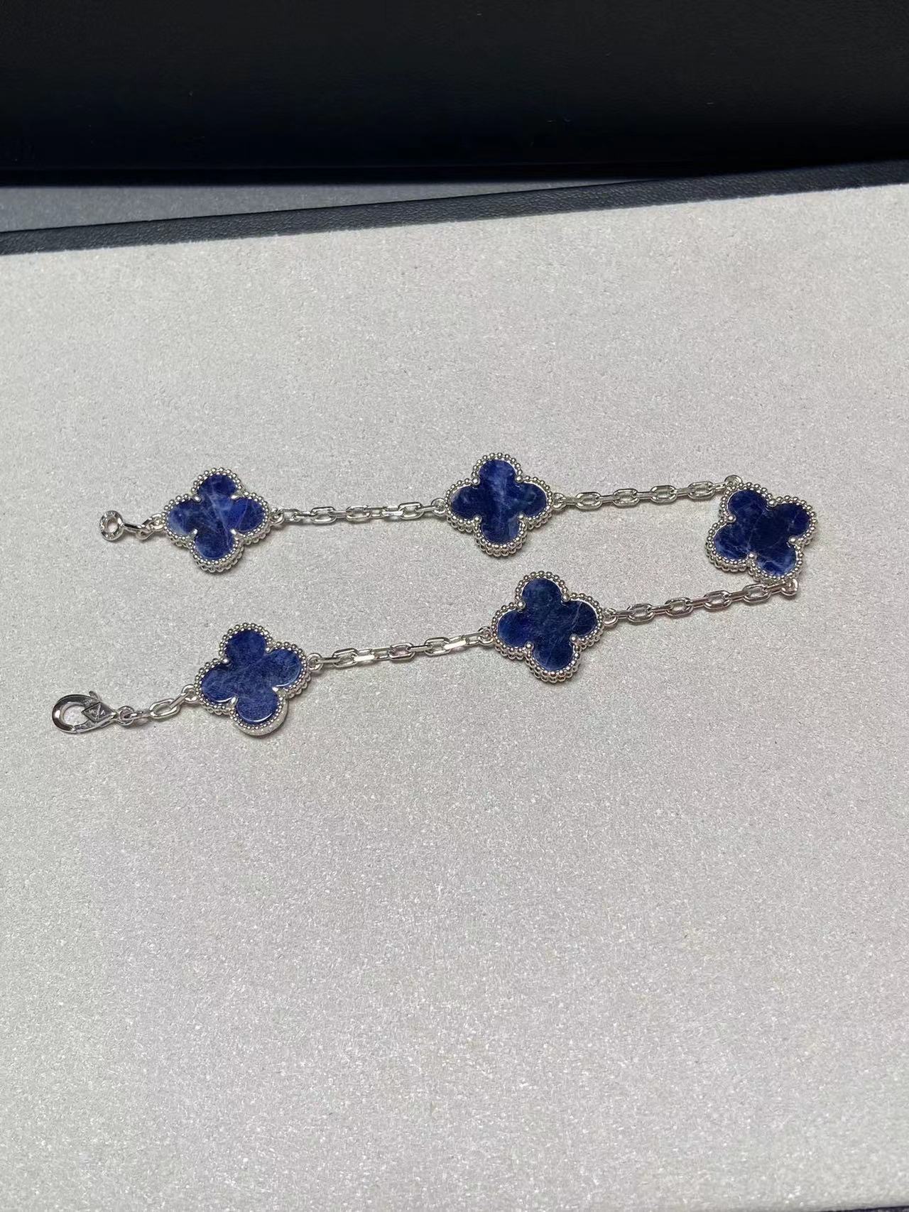 Van ceef & Arpels ファイブフラワー ブルー ブレスレット【50％割引+送料無料】