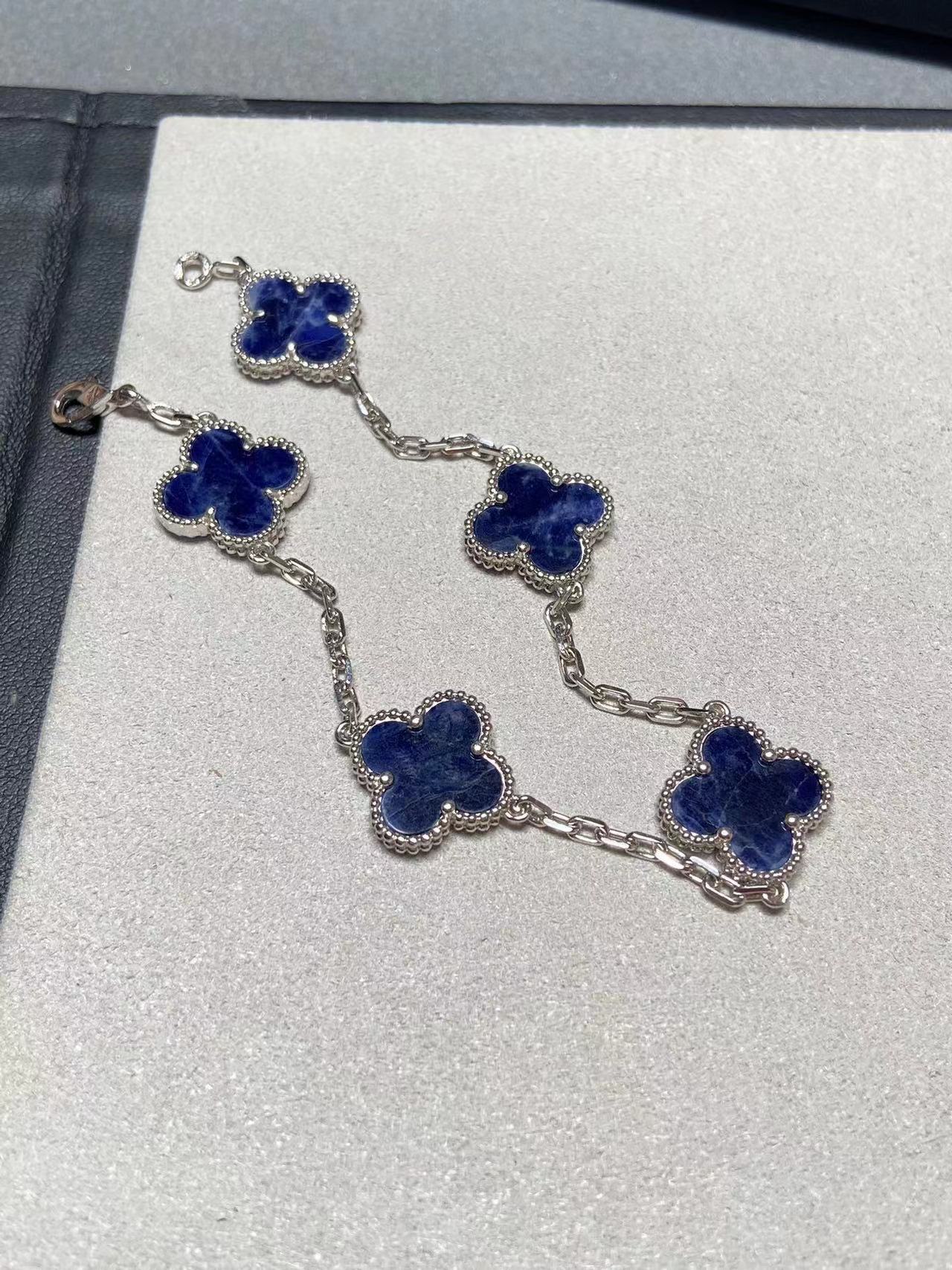 Van ceef & Arpels ファイブフラワー ブルー ブレスレット【50％割引+送料無料】