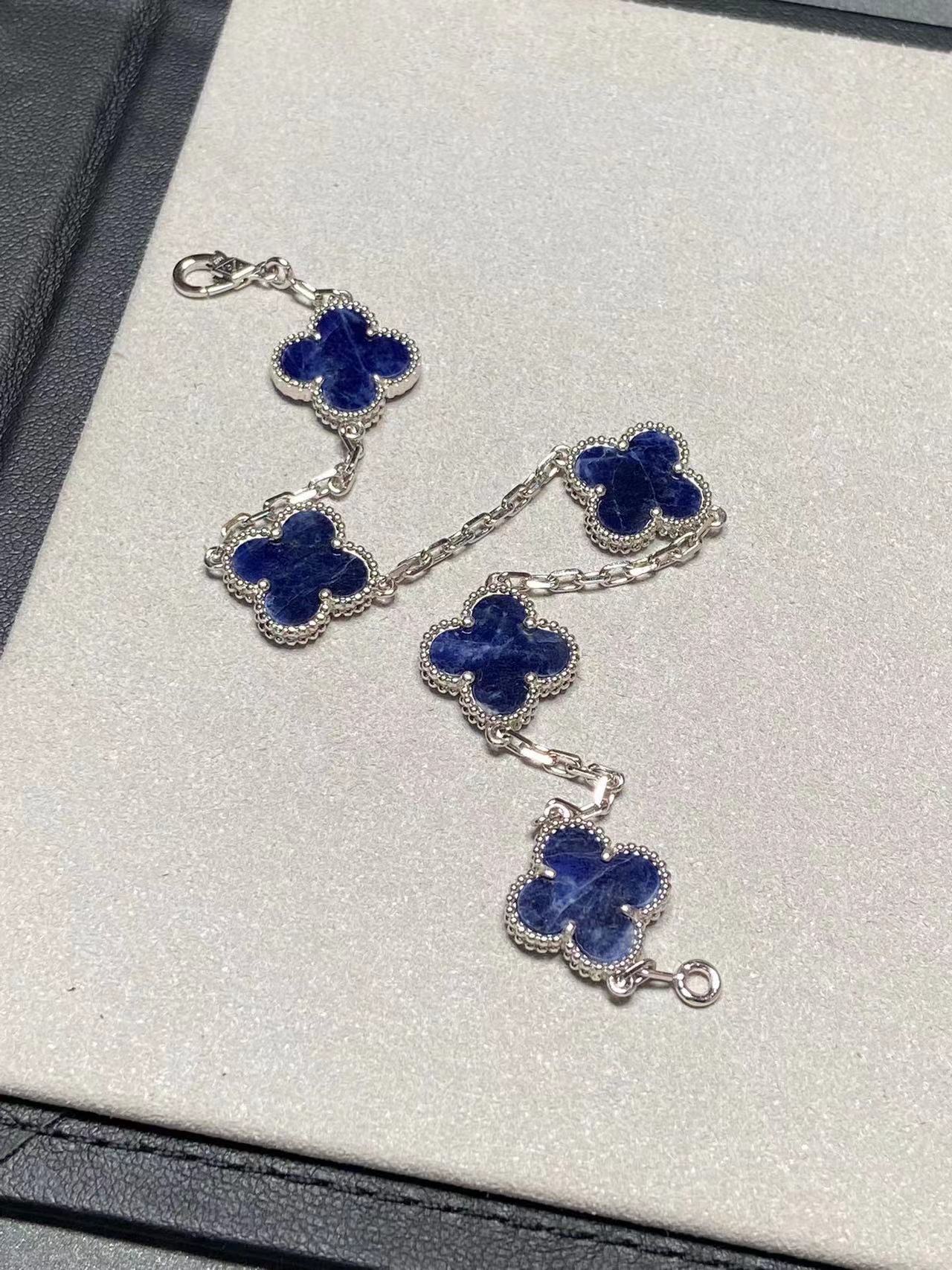 Van ceef & Arpels ファイブフラワー ブルー ブレスレット【50％割引+送料無料】