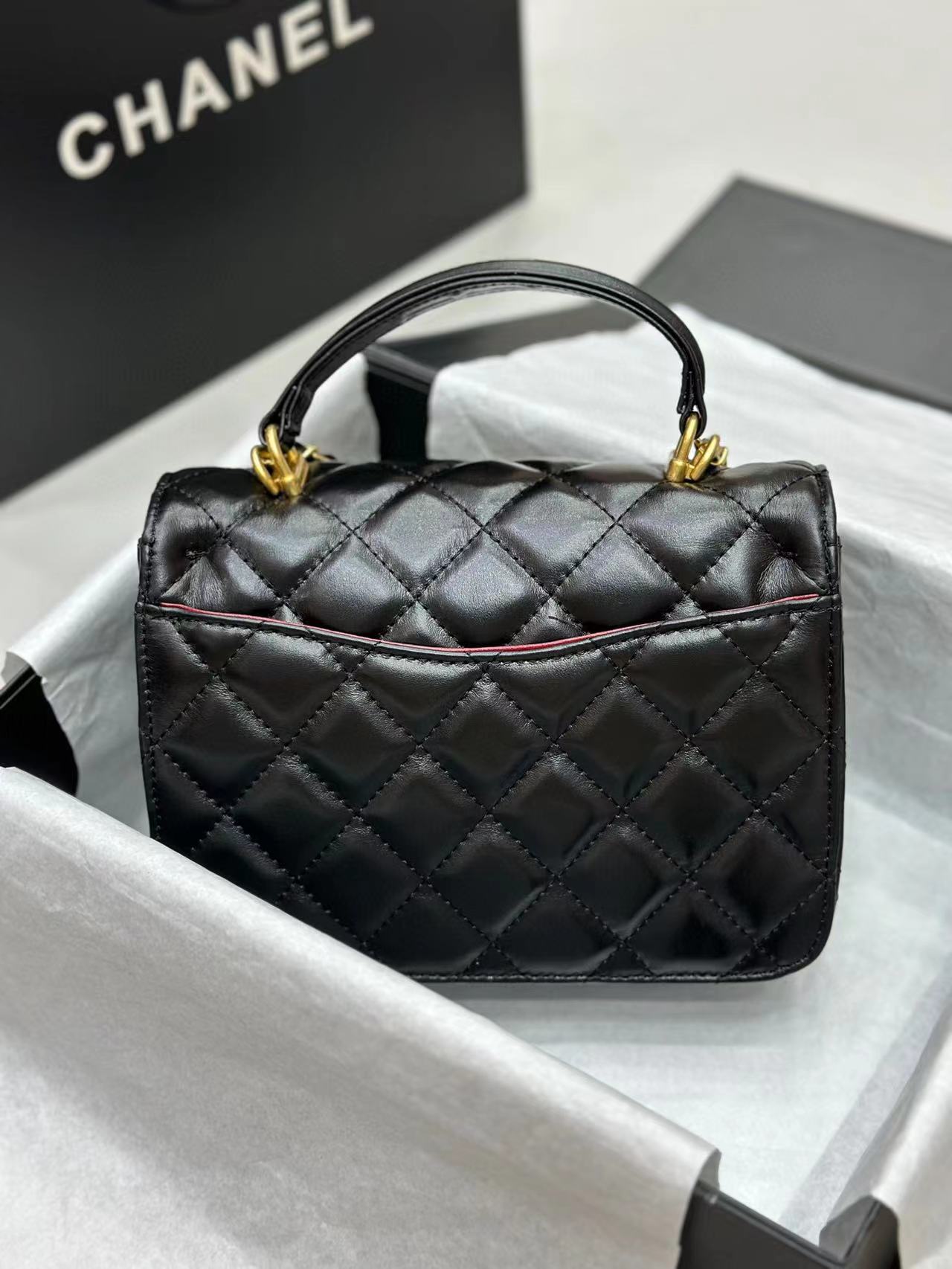 CHANE1 ハンドルフリップチェーン ダブルC ショルダーバッグ【50％割引+送料無料】