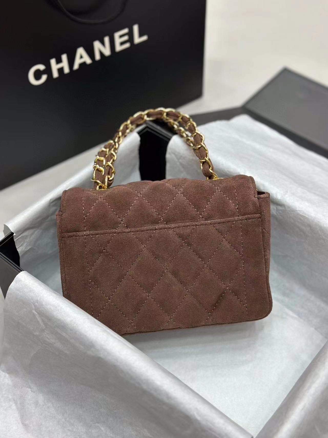 CHANE1 つや消しダブルチェーンハンドバッグ【50%割引+送料無料】