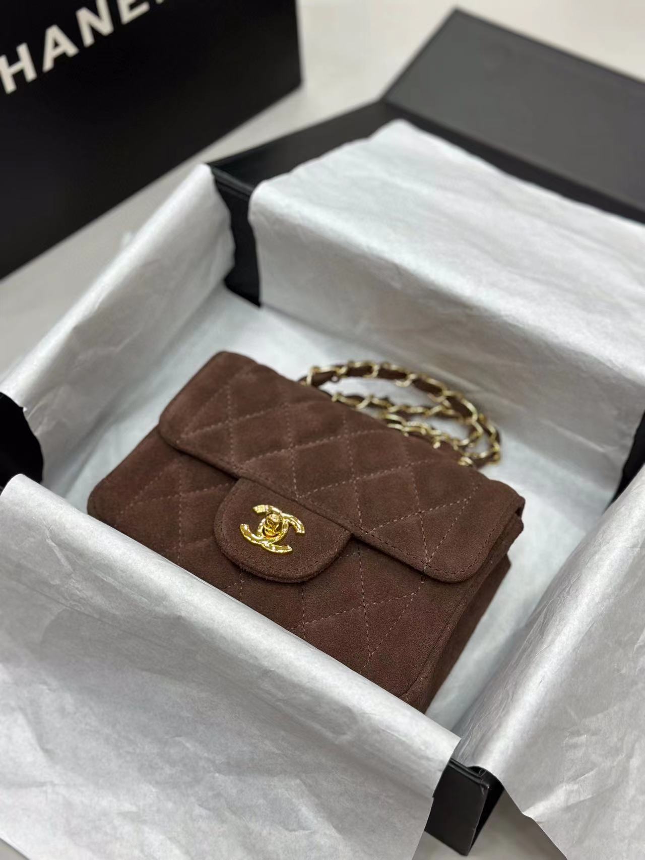 CHANE1 つや消しダブルチェーンハンドバッグ【50%割引+送料無料】