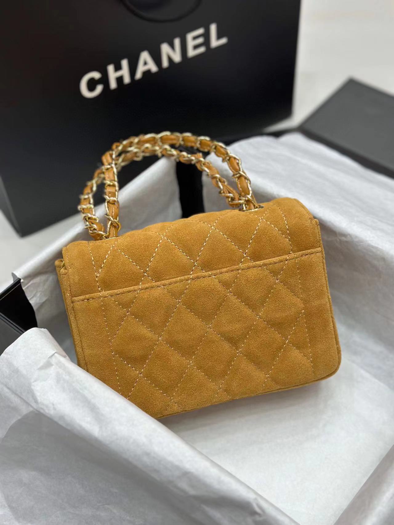 CHANE1 つや消しダブルチェーンハンドバッグ【50%割引+送料無料】