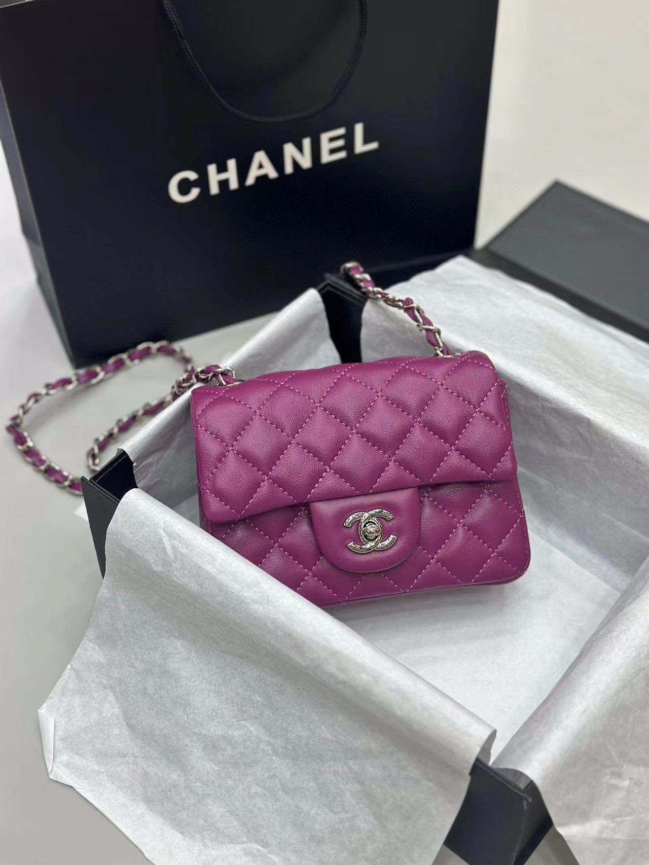 CHANE1 チェーン パープル ショルダー クロスボディバッグ【50％割引+送料無料】