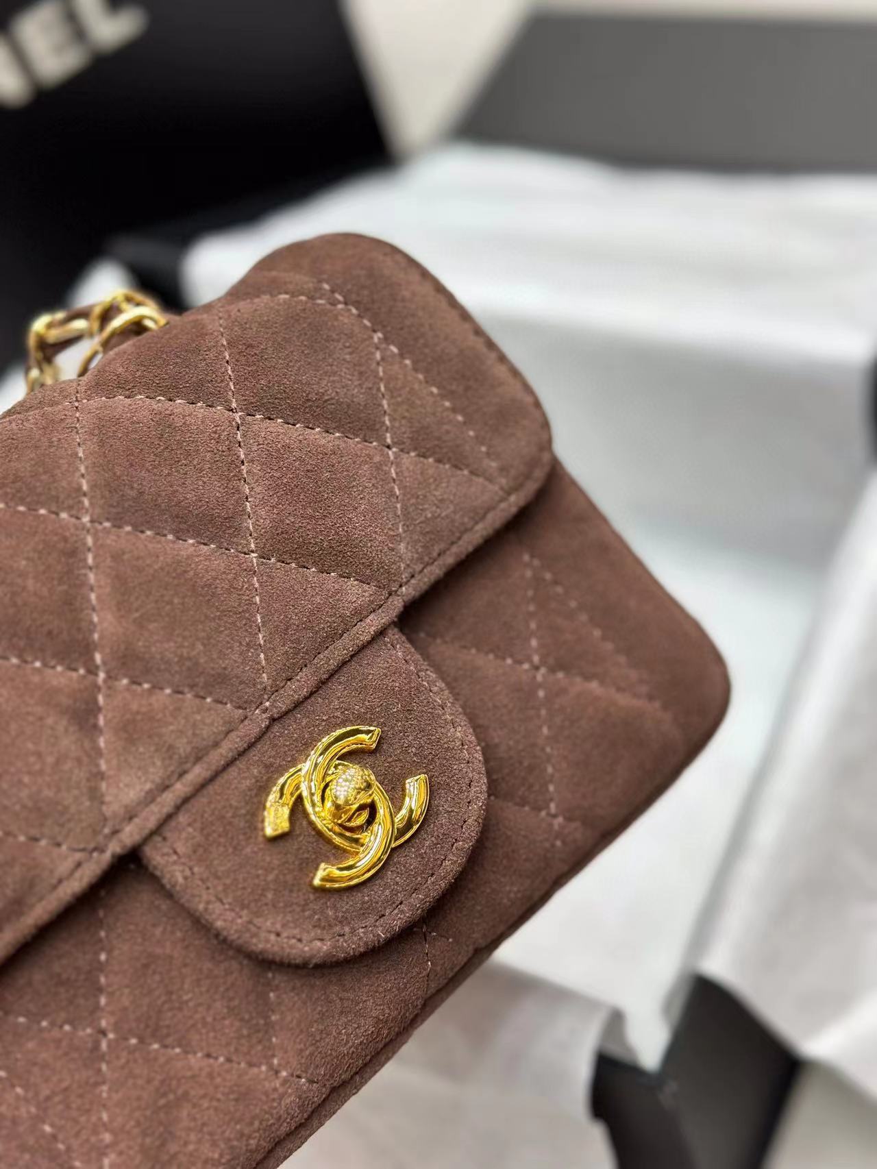 CHANE1 つや消しダブルチェーン CF バッグ【50%割引+送料無料】