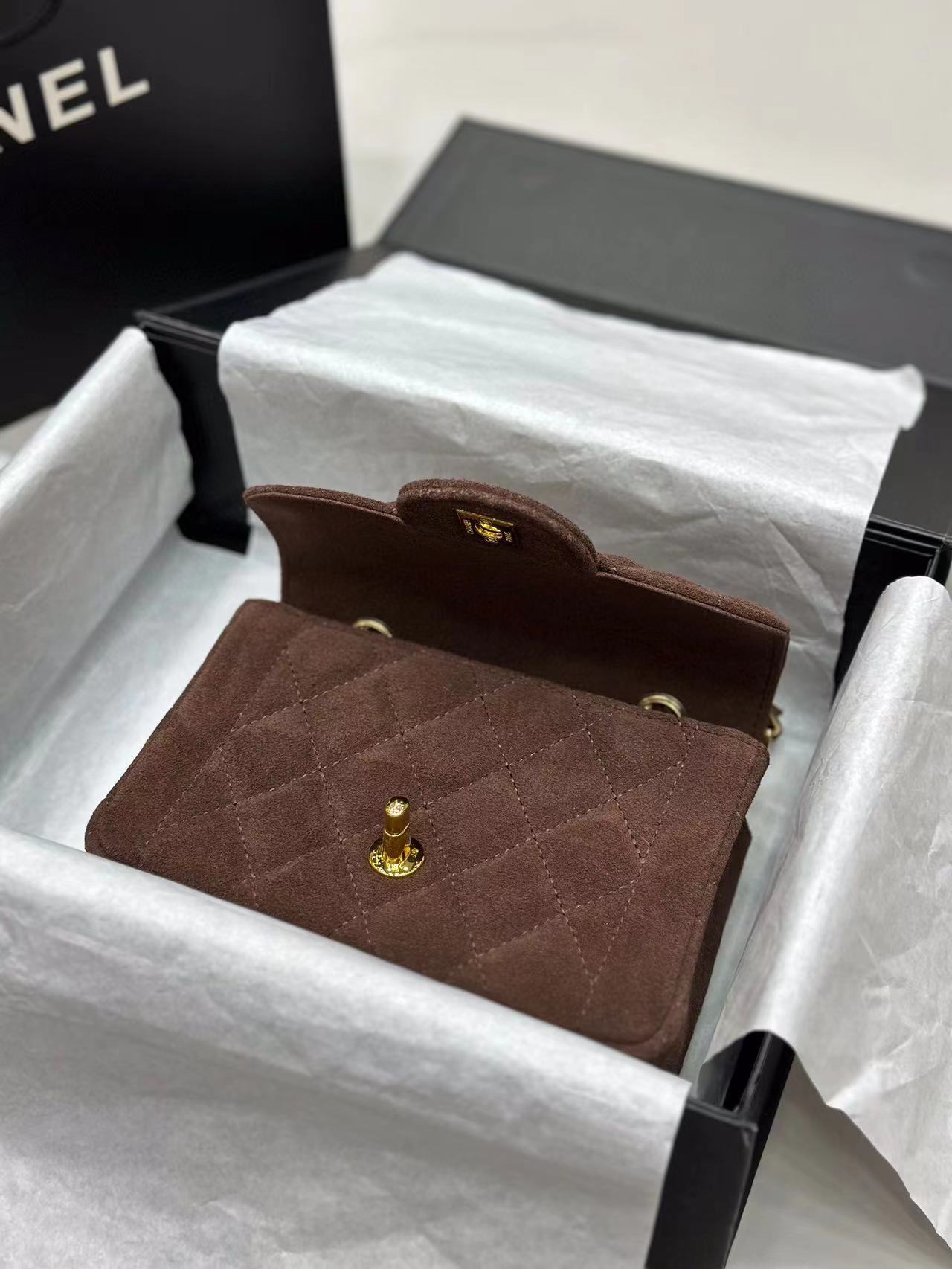 CHANE1 つや消しダブルチェーン CF バッグ【50%割引+送料無料】