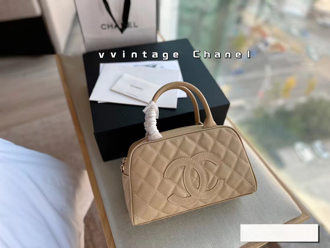 CHANE1 ダブルCロゴ ボウリングハンドバッグ【50％割引+送料無料】