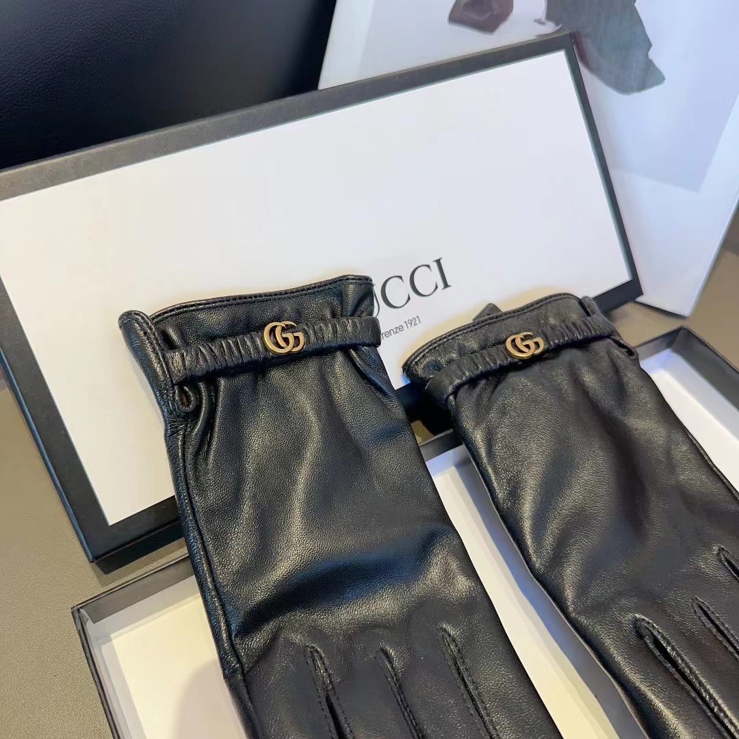 GUCC1 牛革シンプル手袋【50％割引+送料無料】