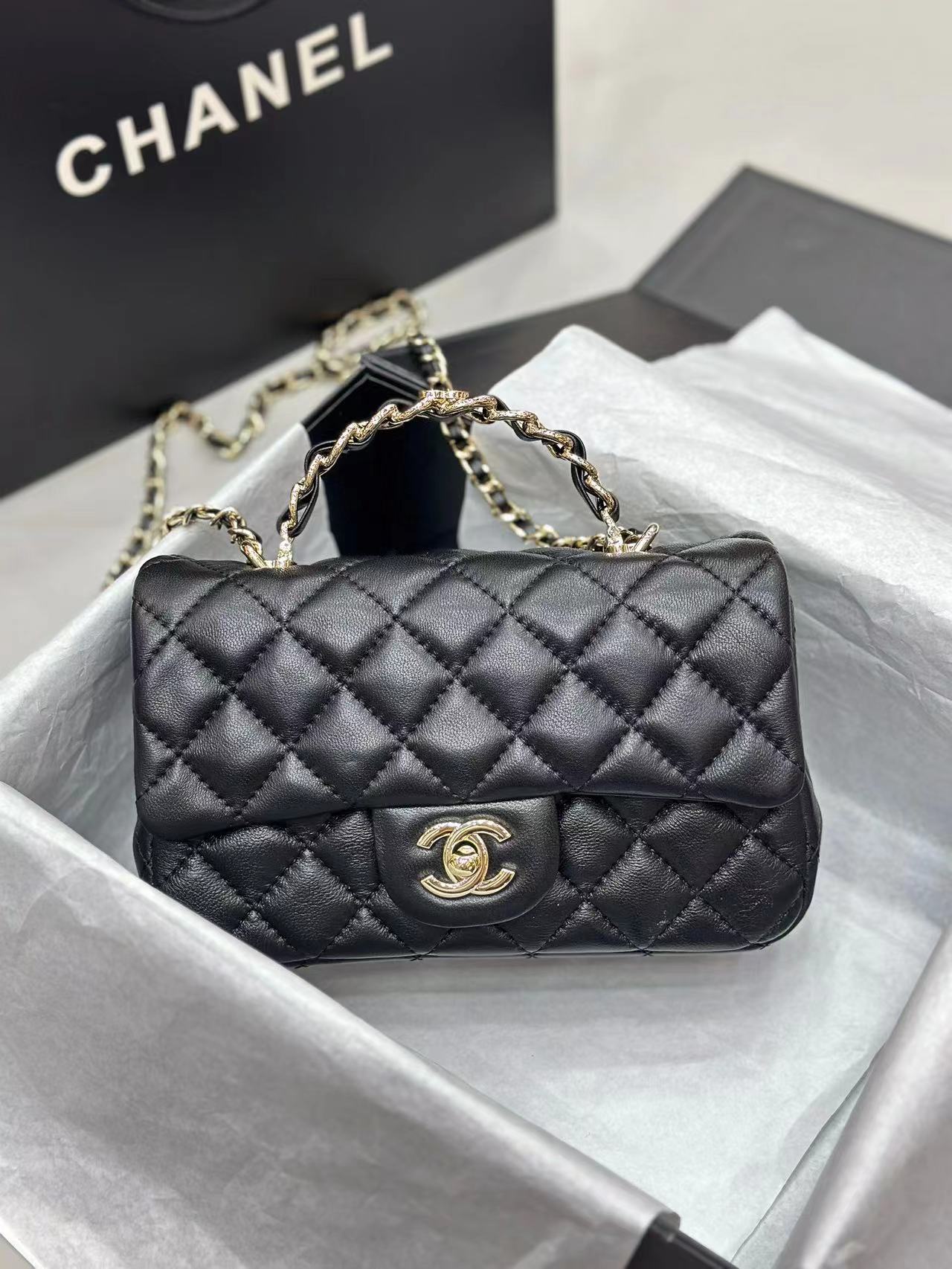 CHANE1 メタル ダブルシーロゴ ショルダー クロスボディバッグ【50％割引+送料無料】