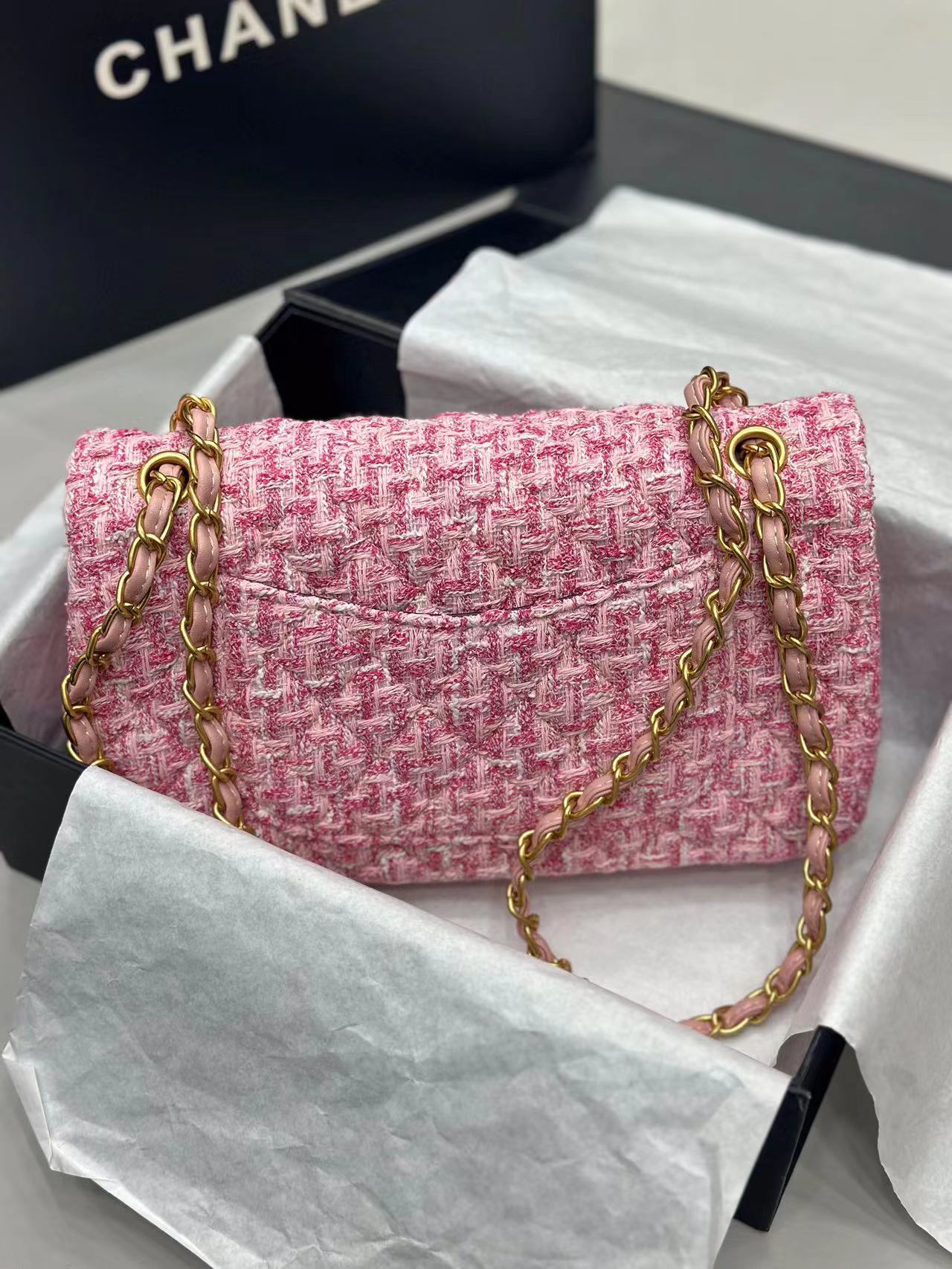 CHANE1 ダブル C ロゴ ウール チェーン ショルダー クロスボディ バッグ【50％割引+送料無料】