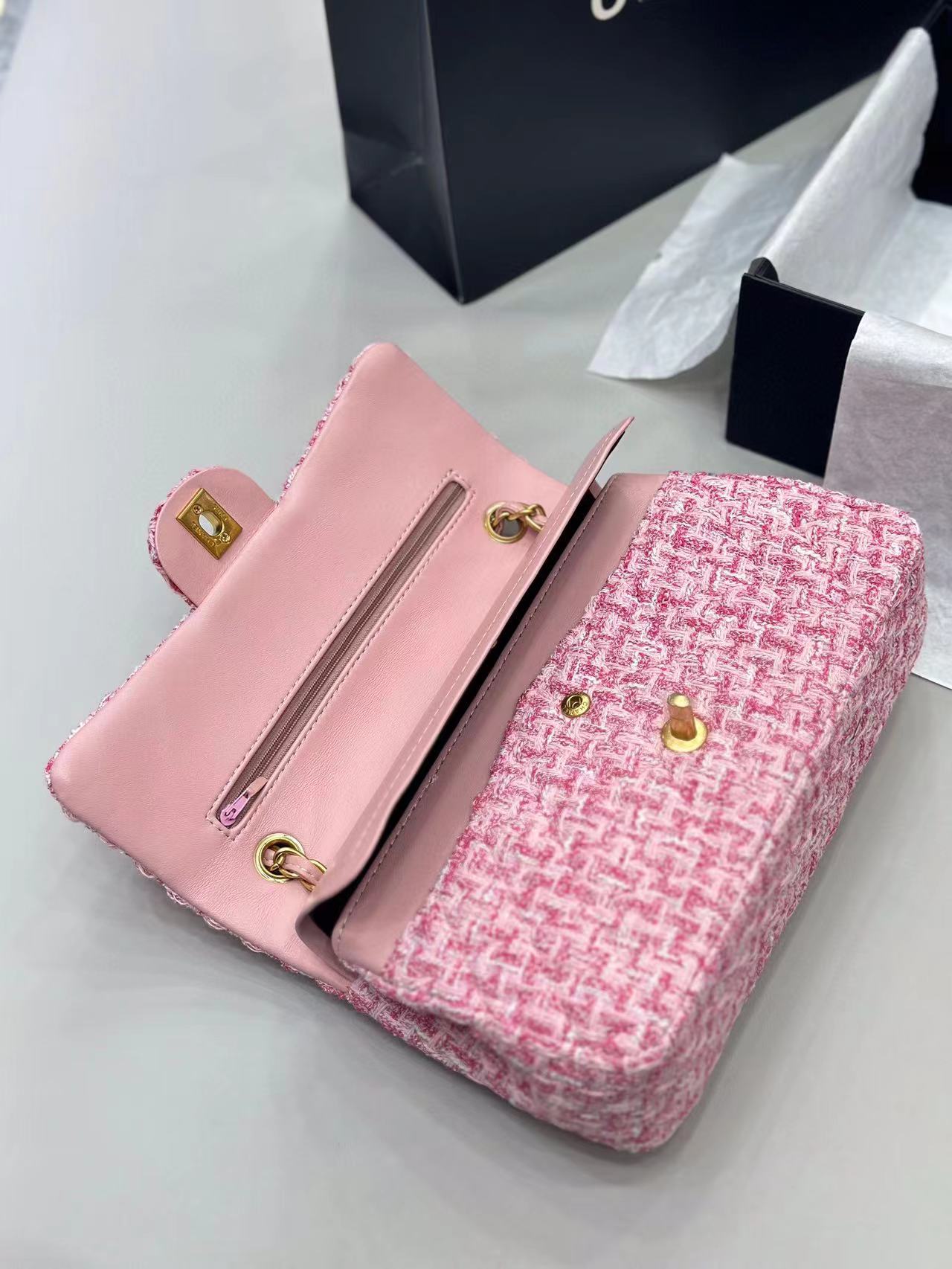 CHANE1 ダブル C ロゴ ウール チェーン ショルダー クロスボディ バッグ【50％割引+送料無料】