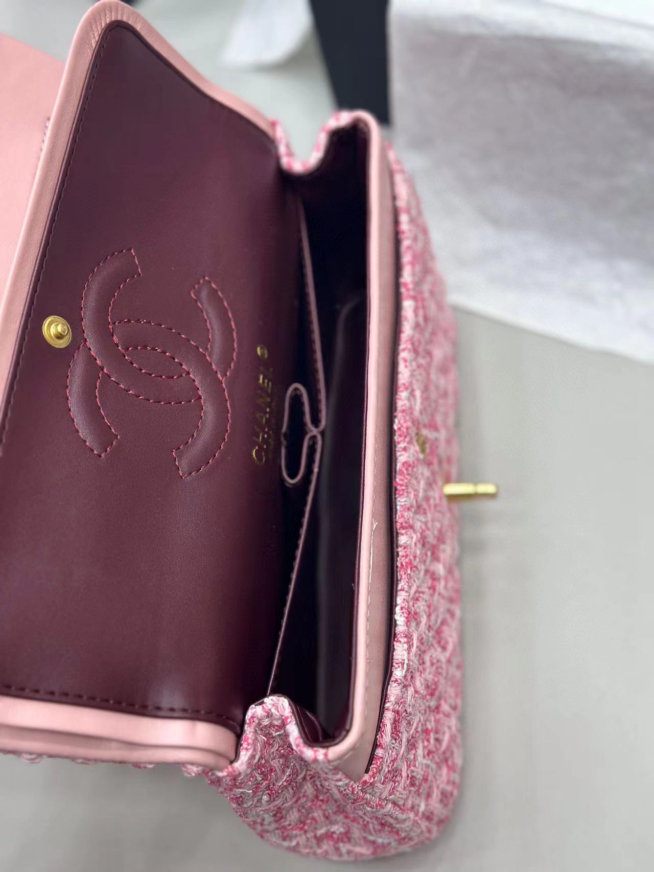 CHANE1 ダブル C ロゴ ウール チェーン ショルダー クロスボディ バッグ【50％割引+送料無料】