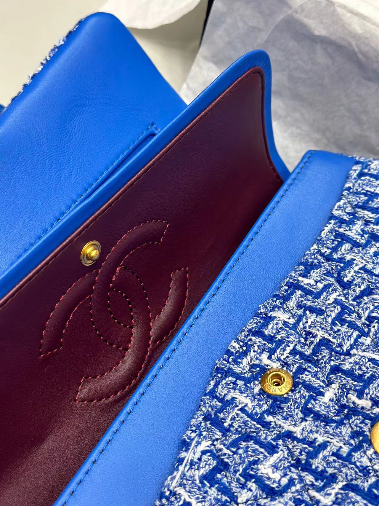 CHANE1 ダブル C ロゴ ウール チェーン ショルダー クロスボディ バッグ【50％割引+送料無料】