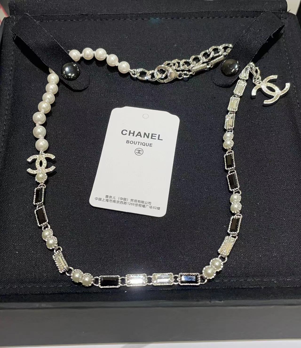 CHANE1 スクエア ダイヤモンド パール イヤリング + ネックレス 2点セット【50％割引+送料無料】