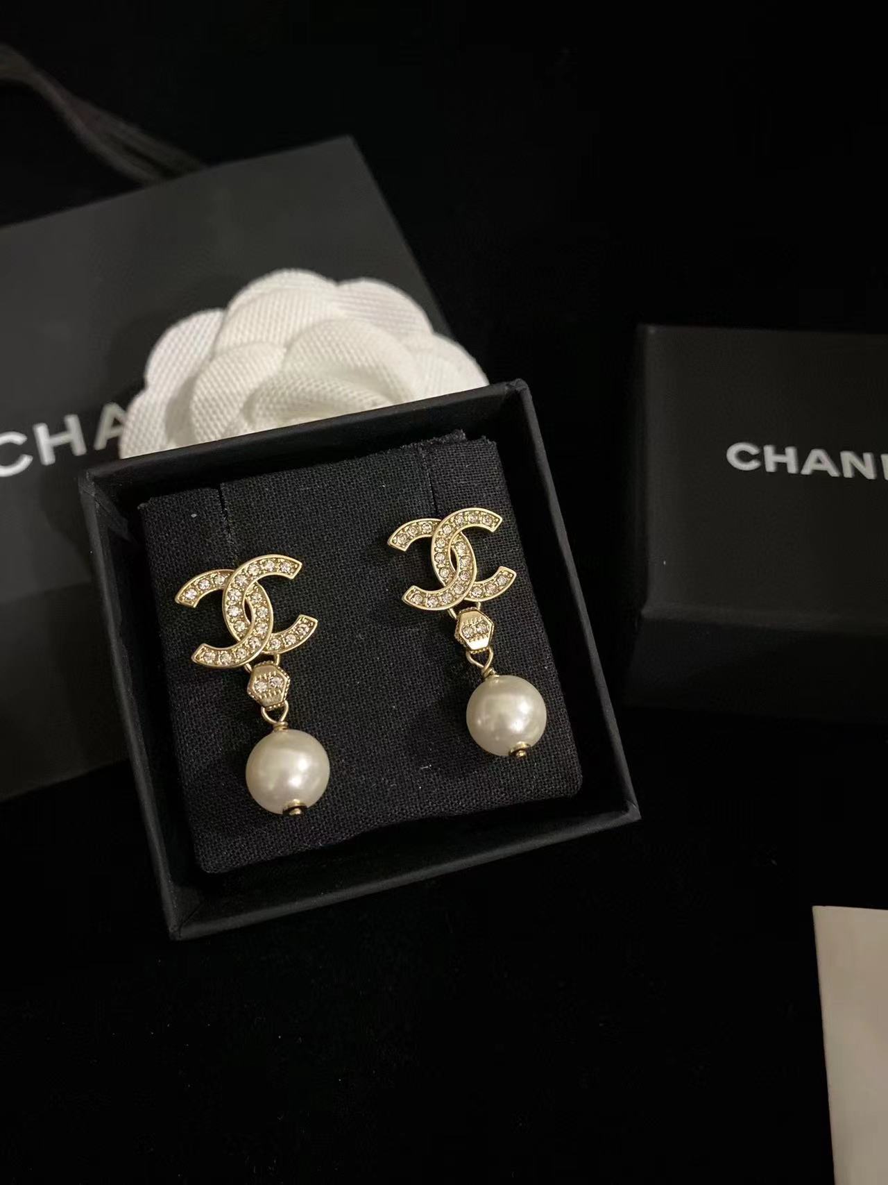 CHANE1 ダイヤモンド＆パール イヤリング【50％割引+送料無料】